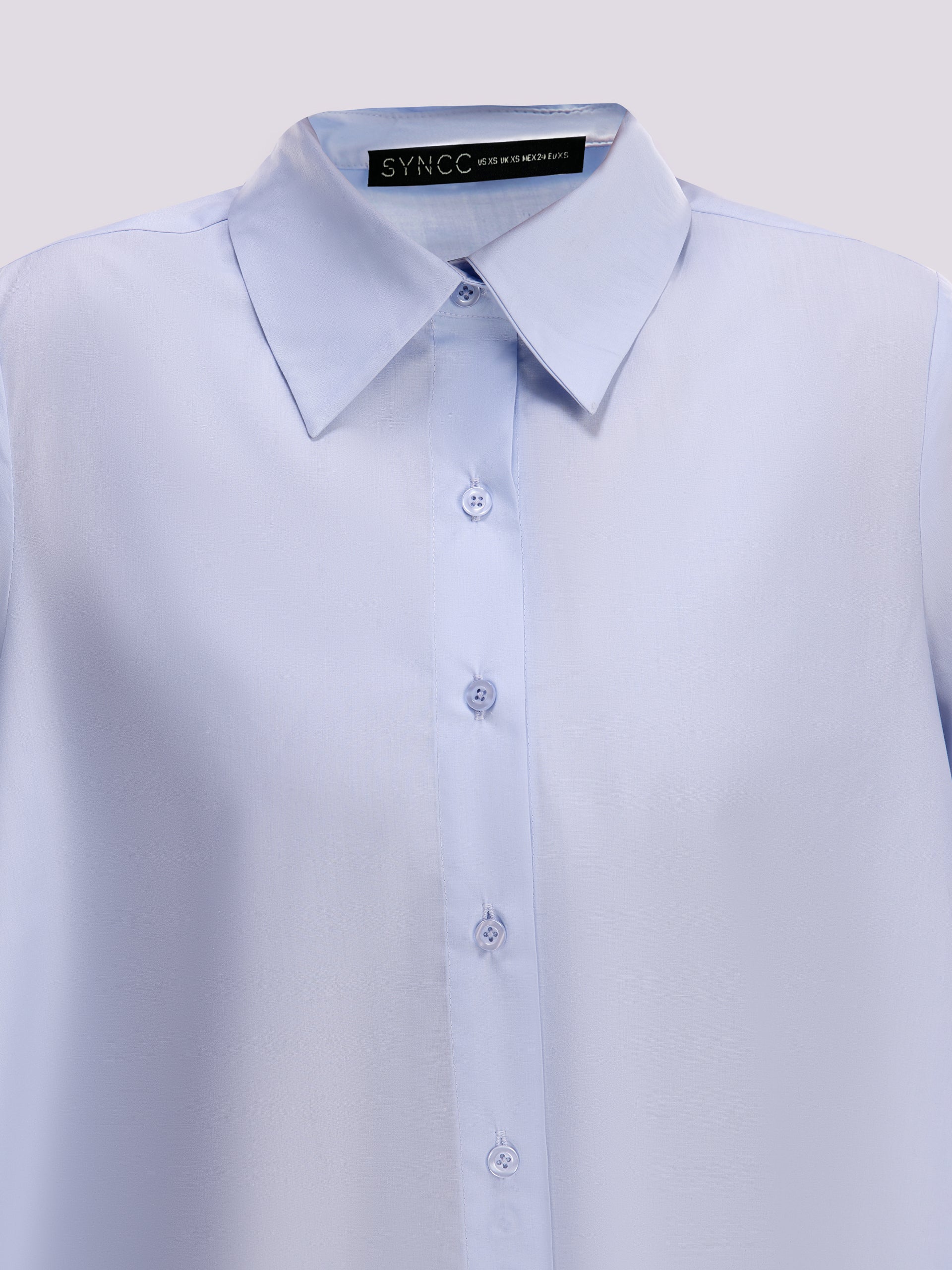 Ice Blue Oversized Asymmetrical Shirt