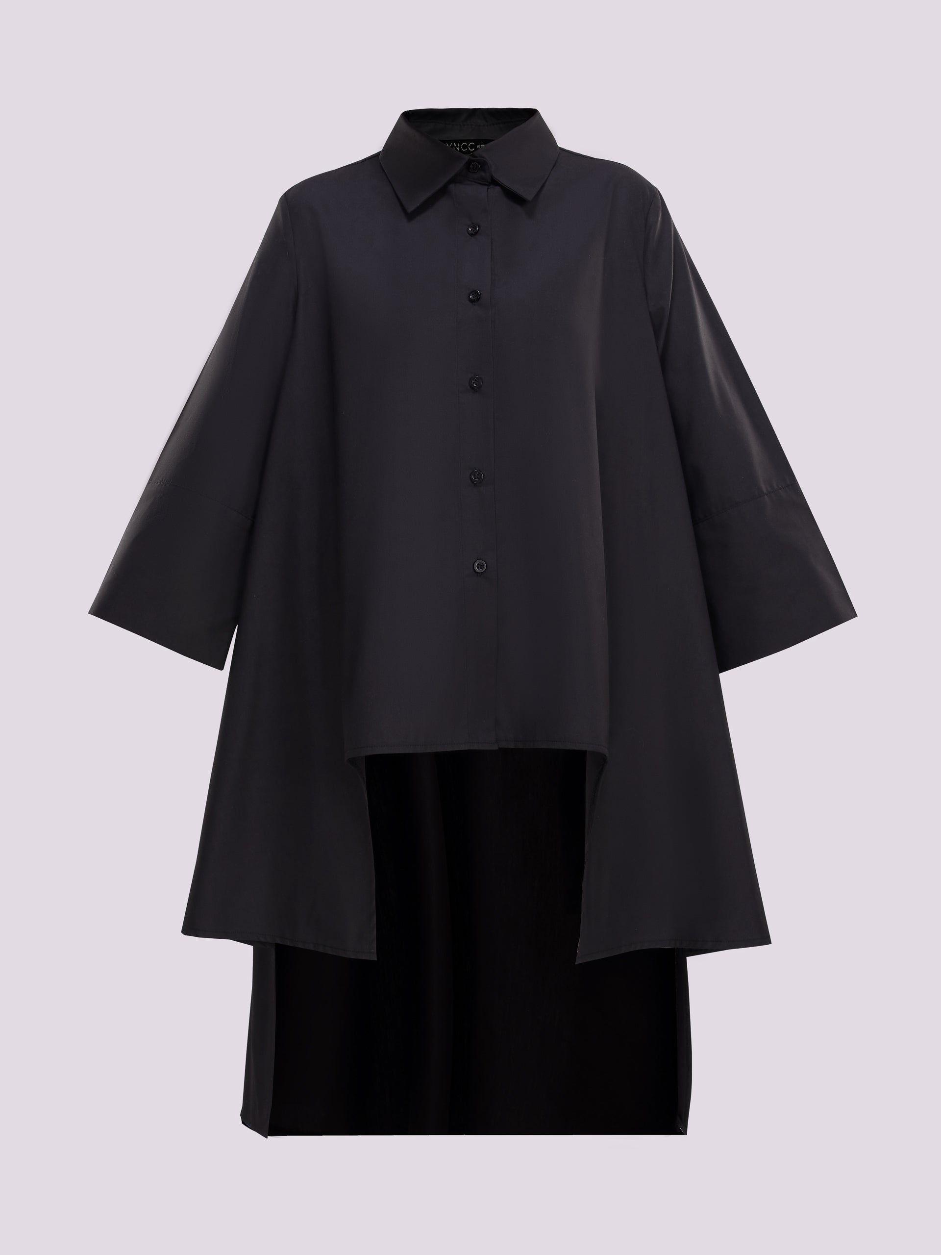 Black Oversized Asymmetrical Shirt