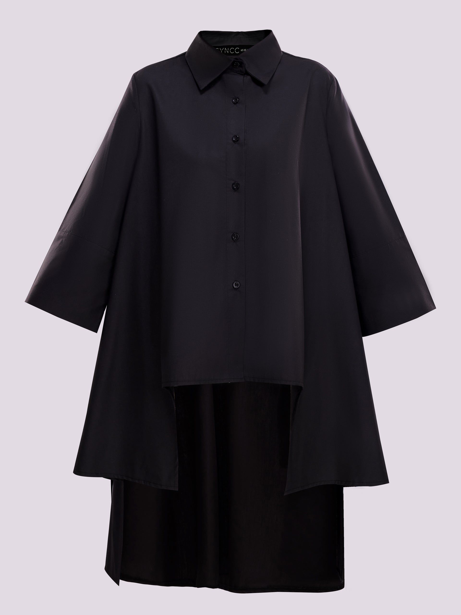 Black Oversized Asymmetrical Shirt