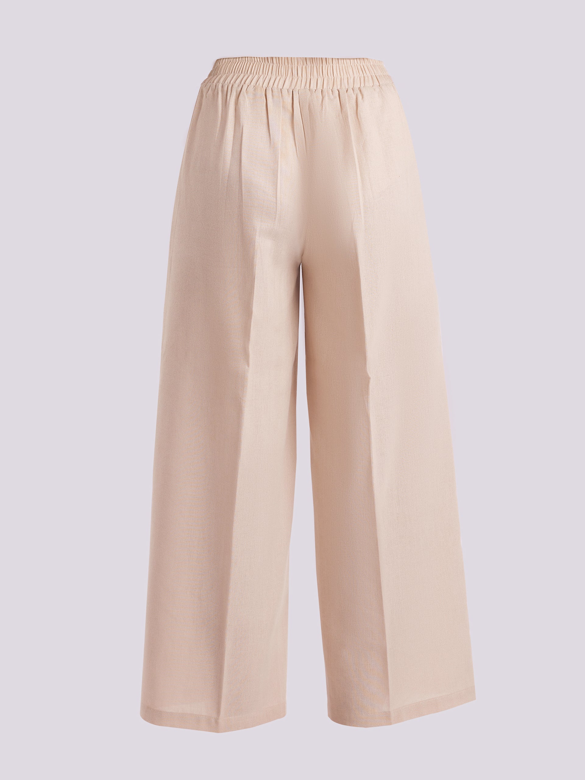 Beige Wide Leg Pants