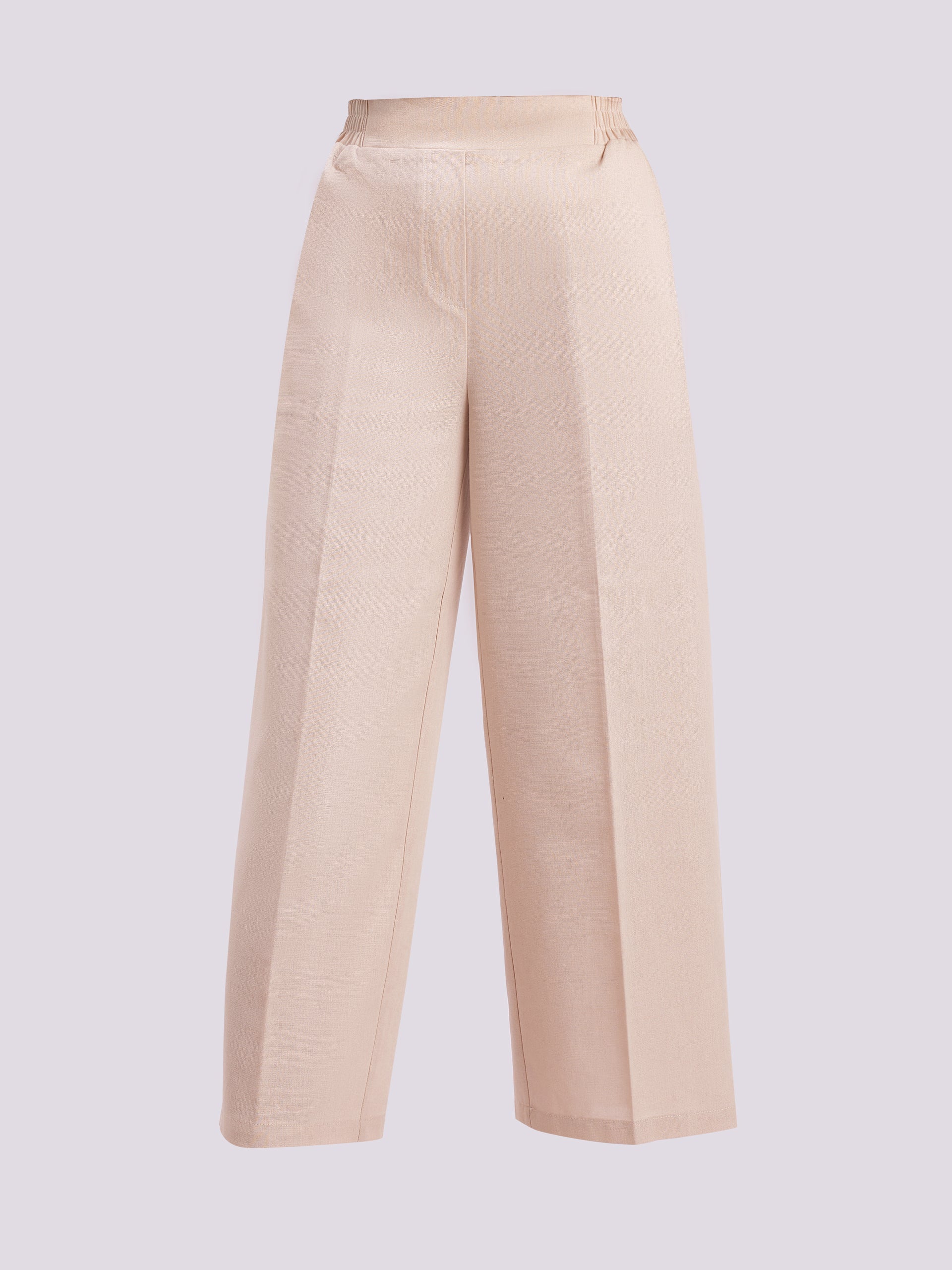 Beige Wide Leg Pants