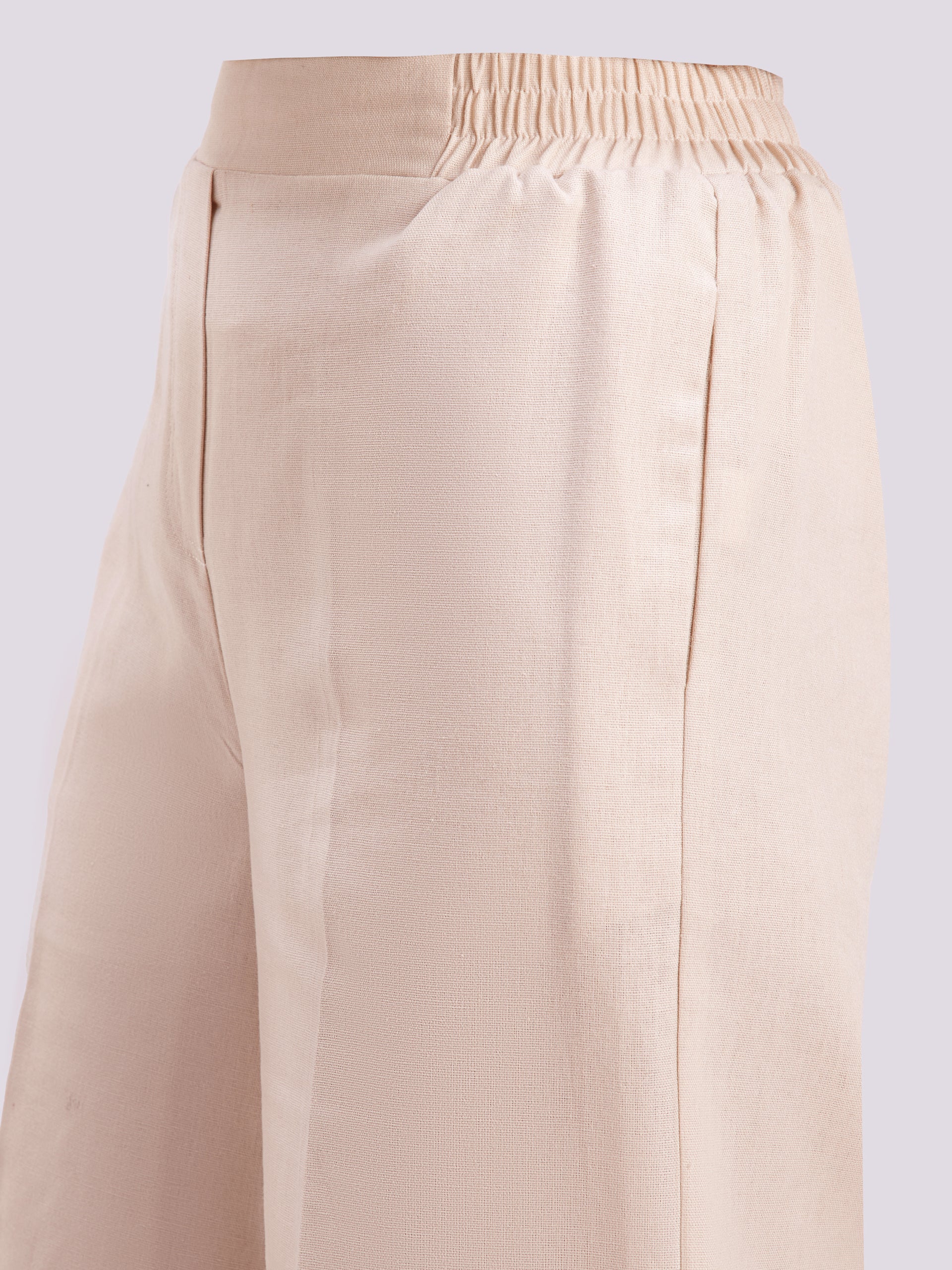Beige Wide Leg Pants