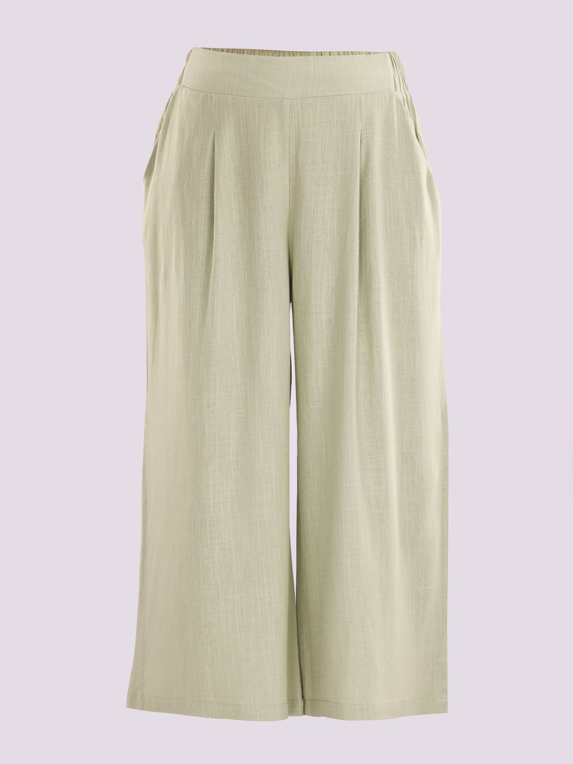 Mint Green Wide-Leg Trousers