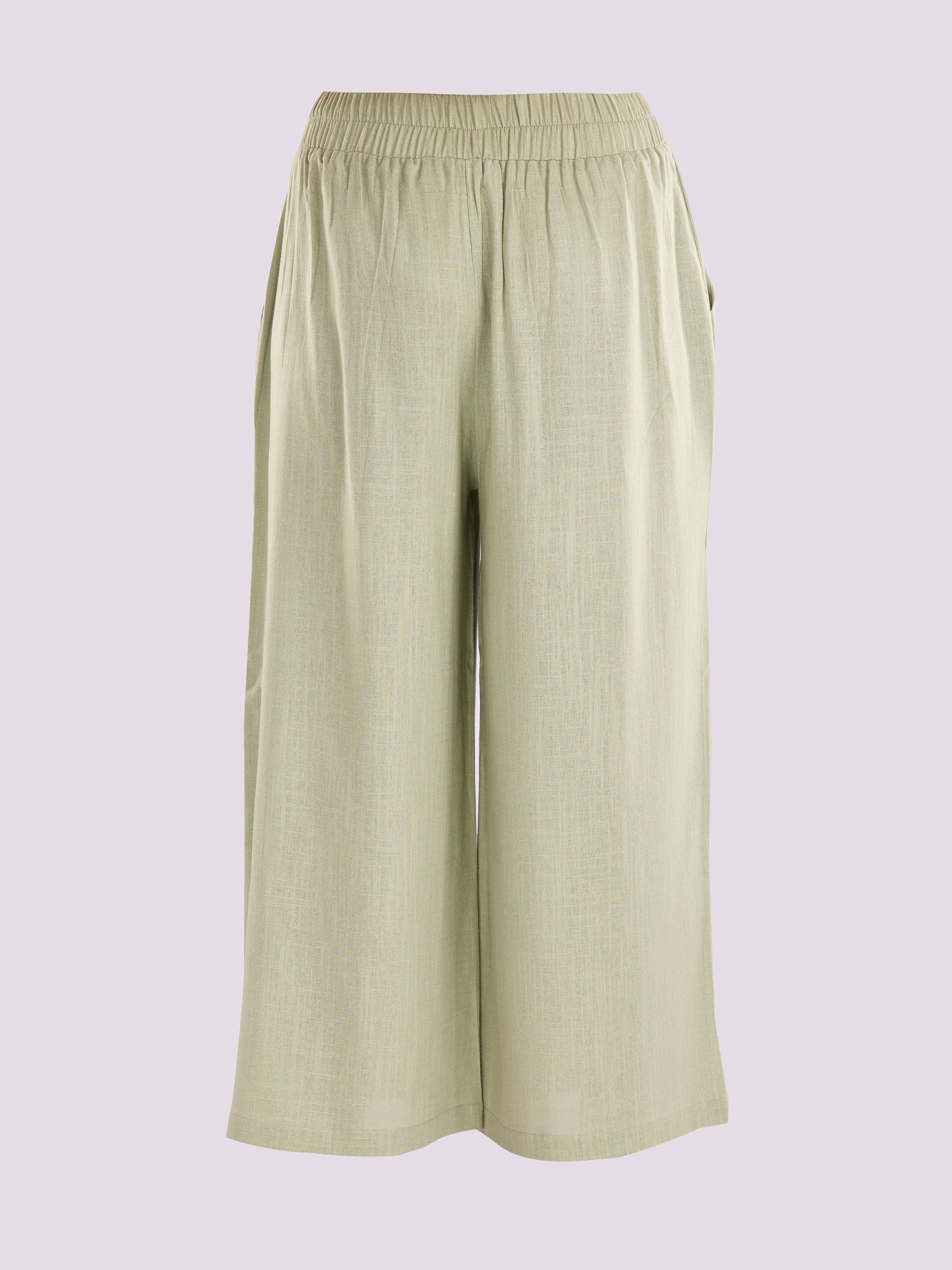 Mint Green Wide-Leg Trousers