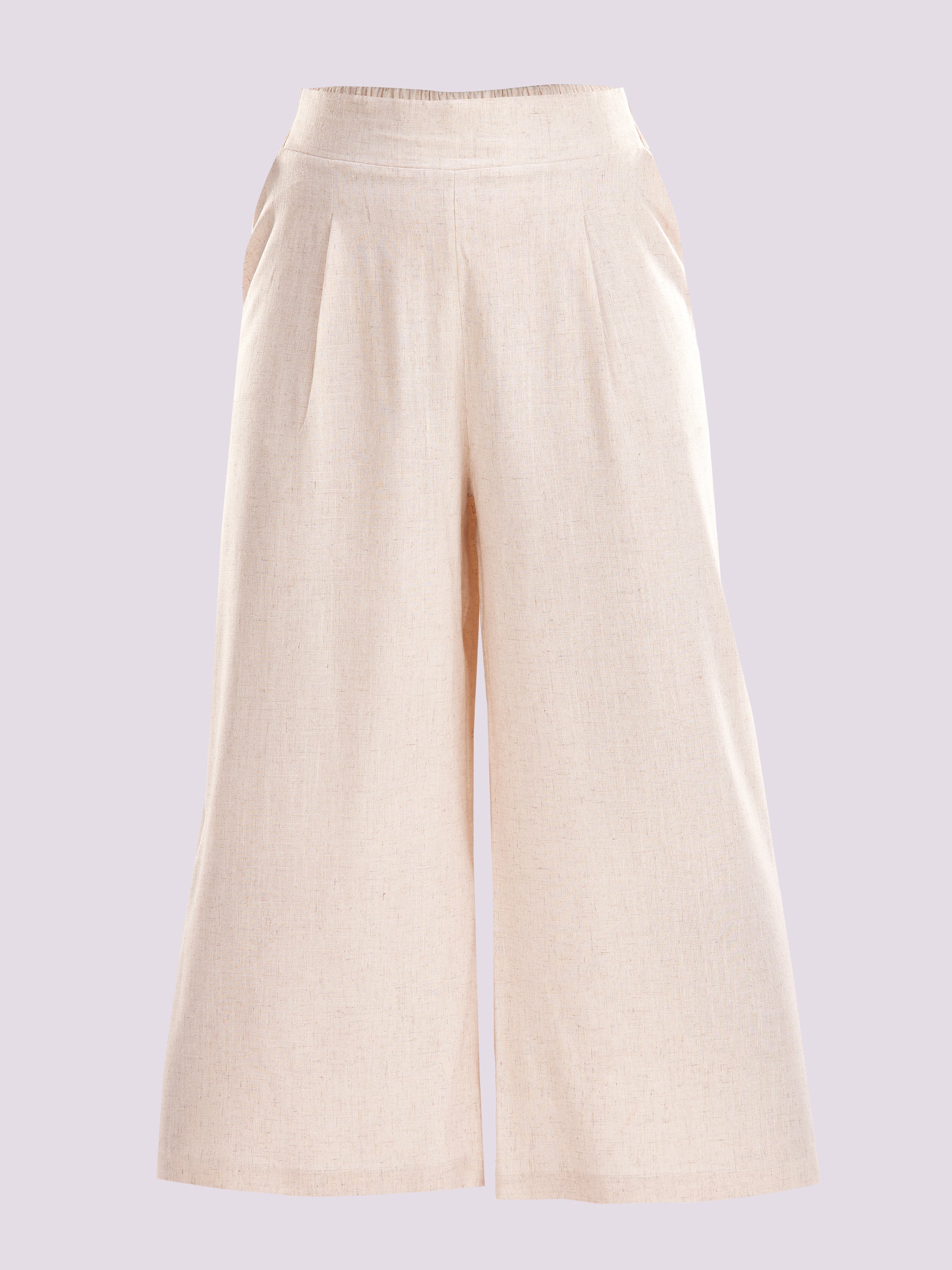 Light Grey Wide-Leg Trousers