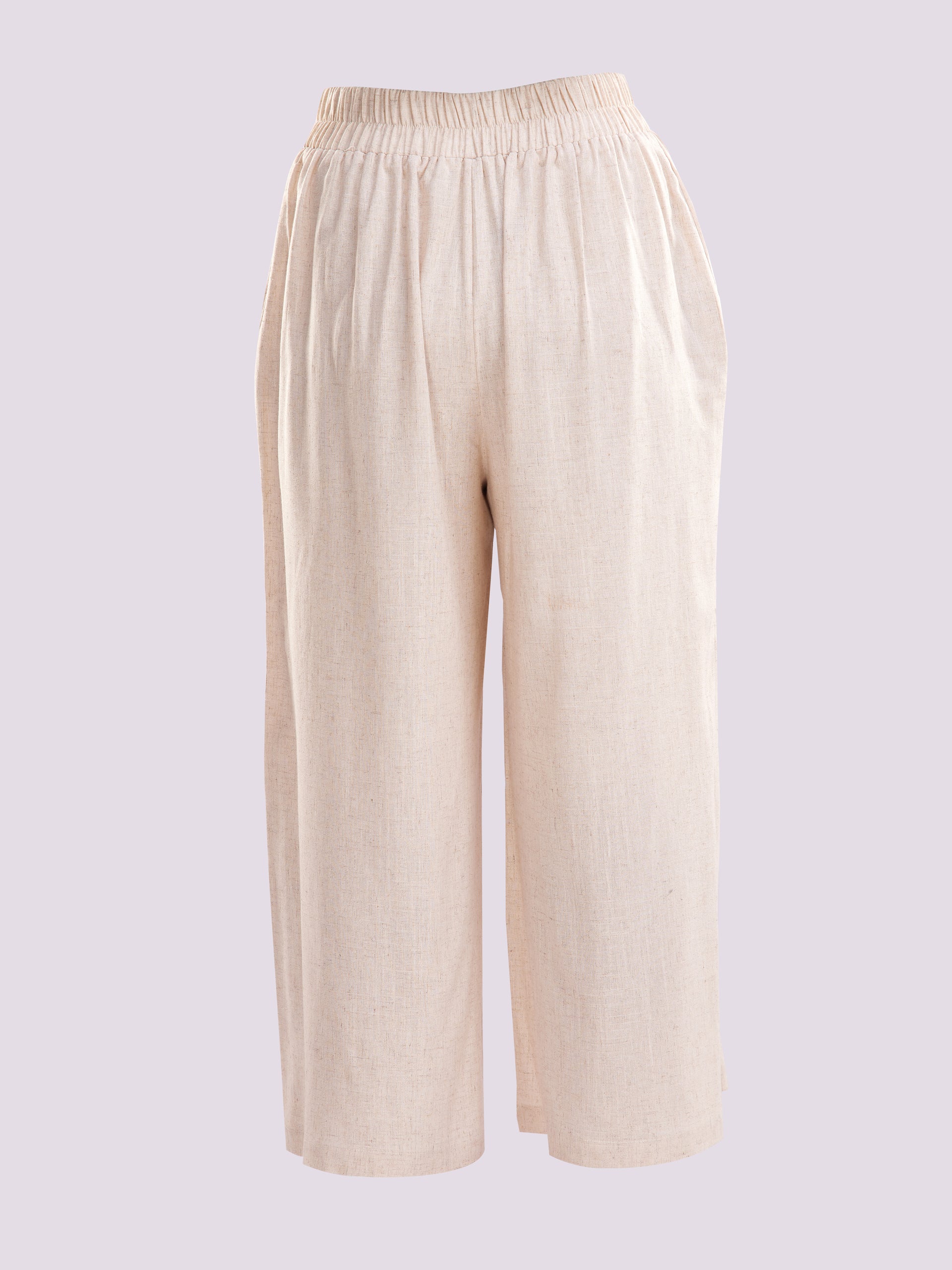 Light Grey Wide-Leg Trousers