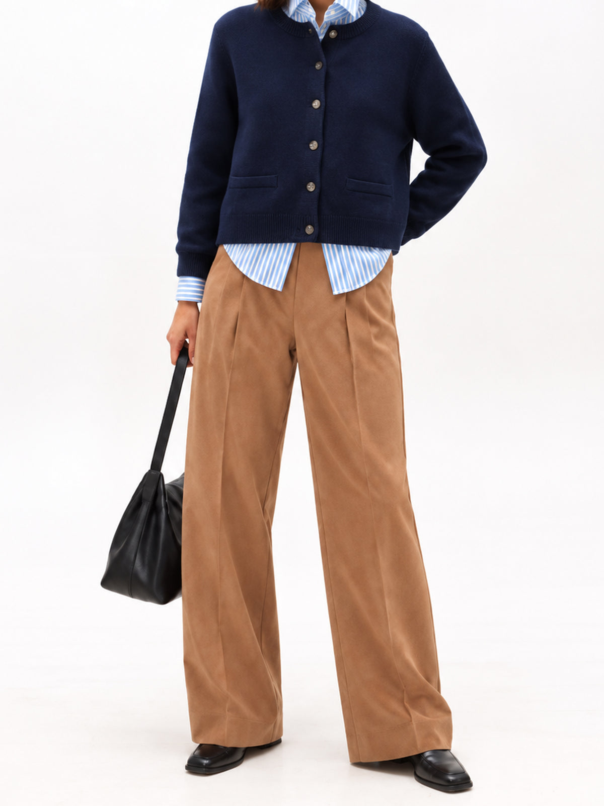Navy Classic Crew-Neck Cardigan