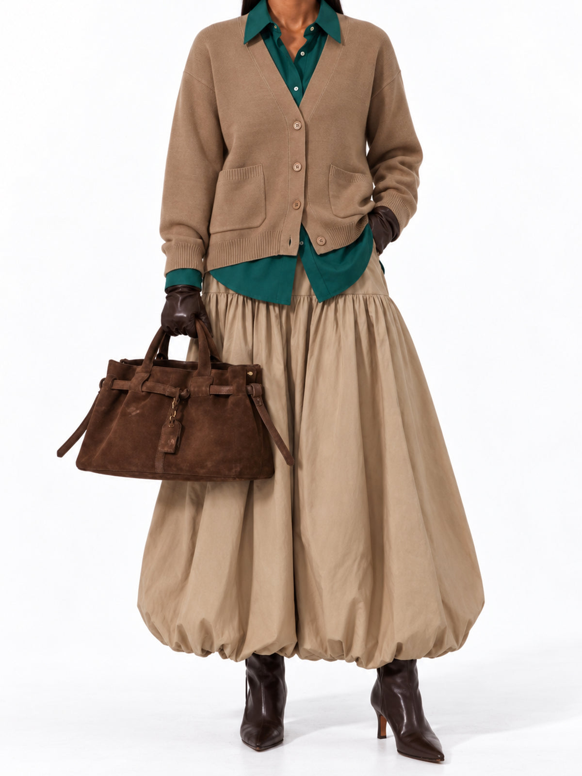 The Camel V-Neck Pocket Cardigan