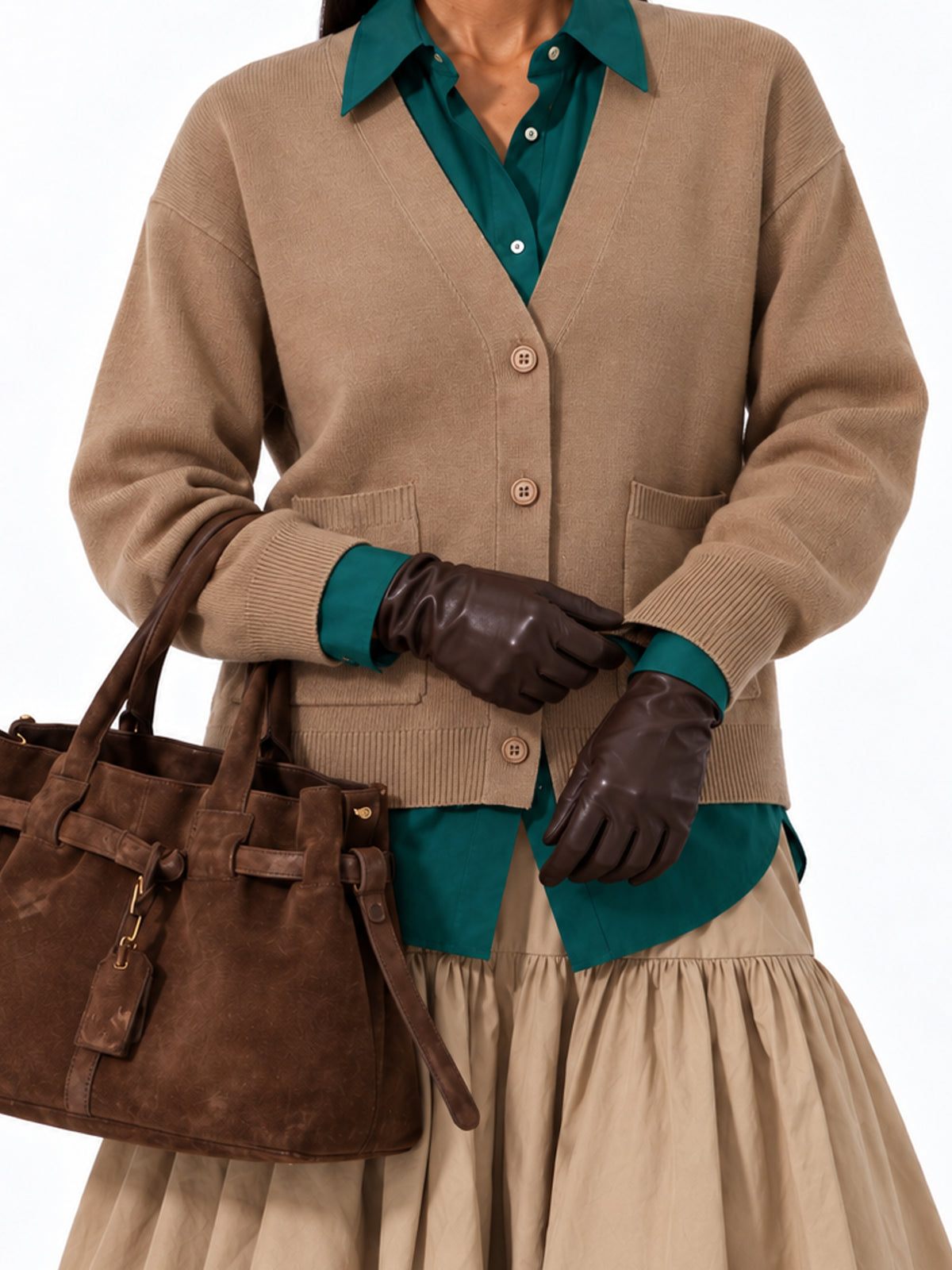 The Camel V-Neck Pocket Cardigan