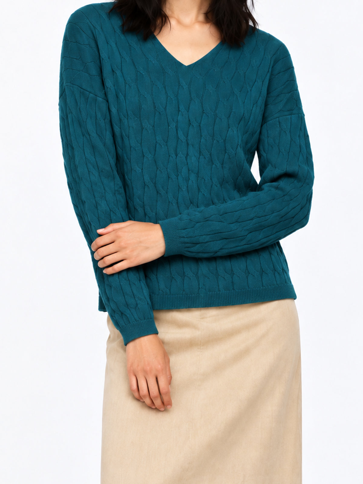Noir Sculpted V-Neck Sweater