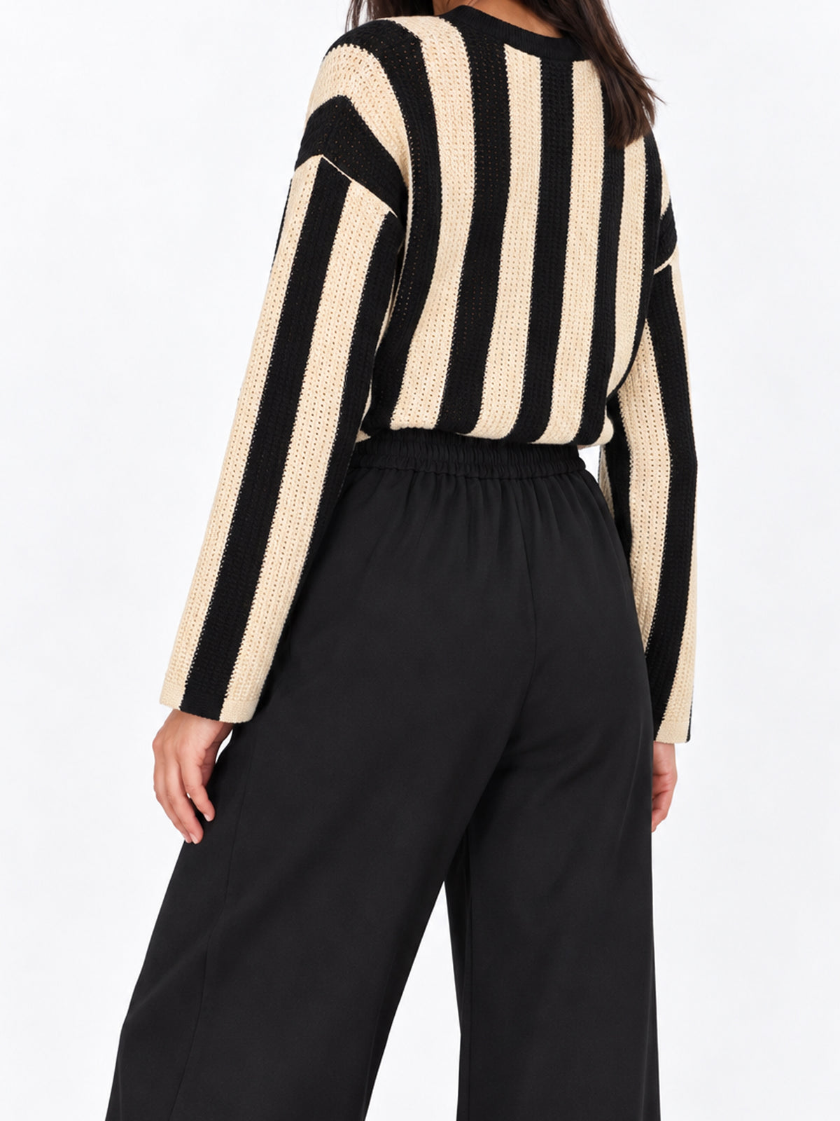 The Zebra Stripe Lace-Up Pullover