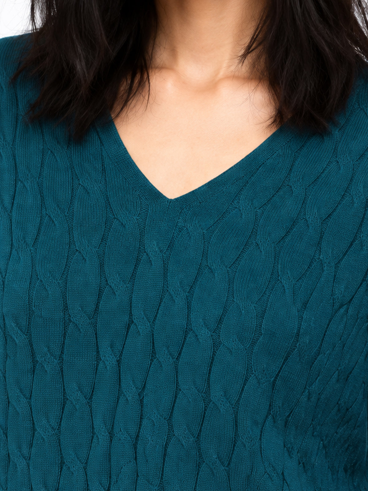 Noir Sculpted V-Neck Sweater