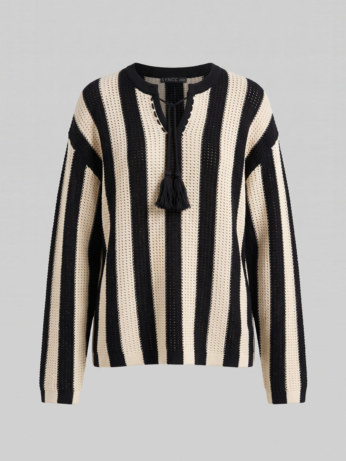 The Zebra Stripe Lace-Up Pullover