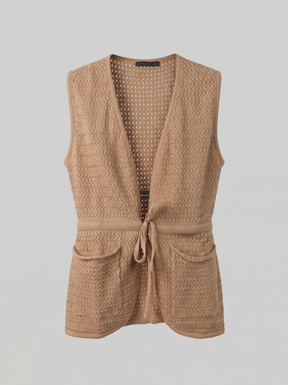 The Camel Tie-Front Knit Vest