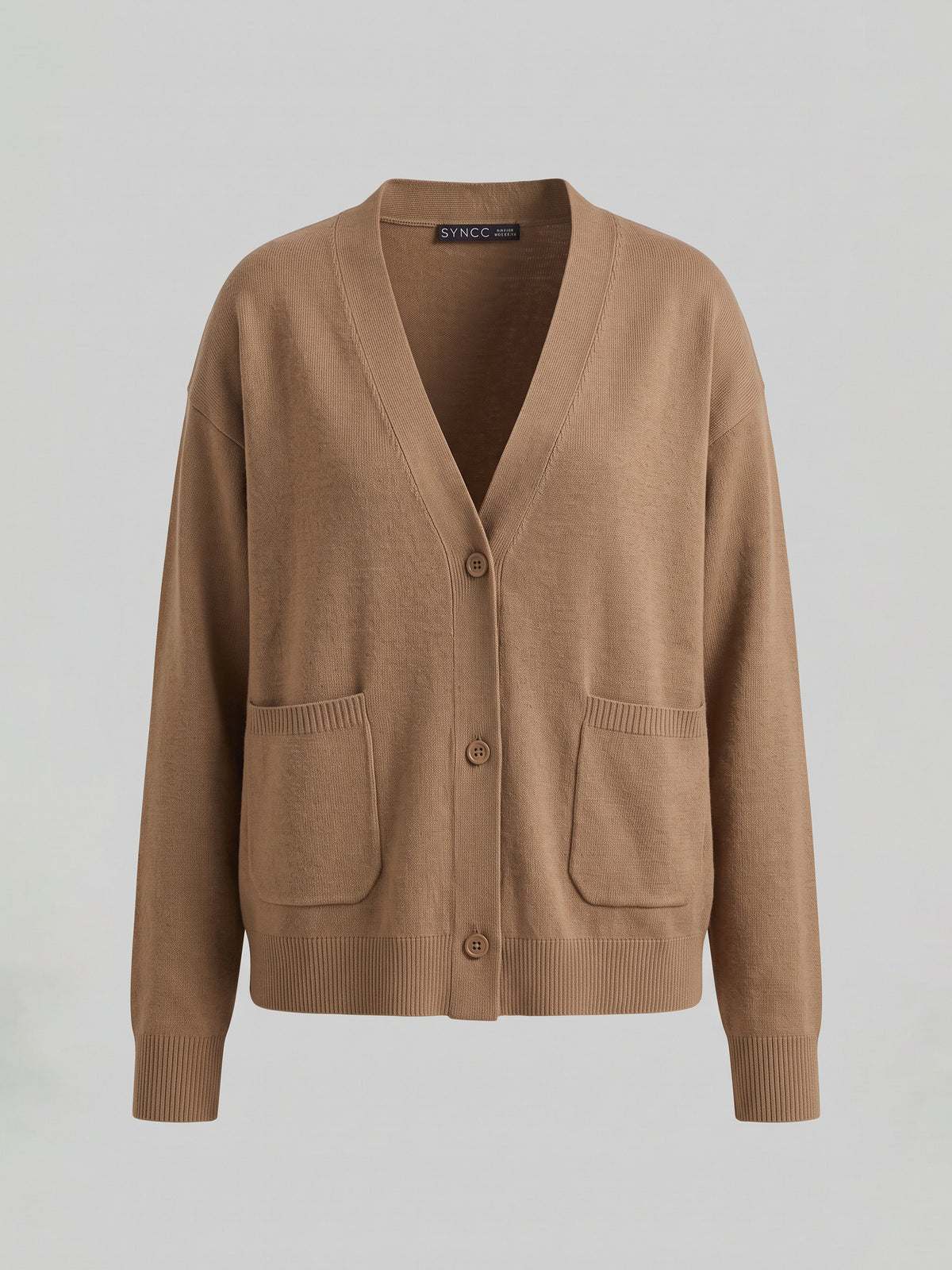 The Camel V-Neck Pocket Cardigan