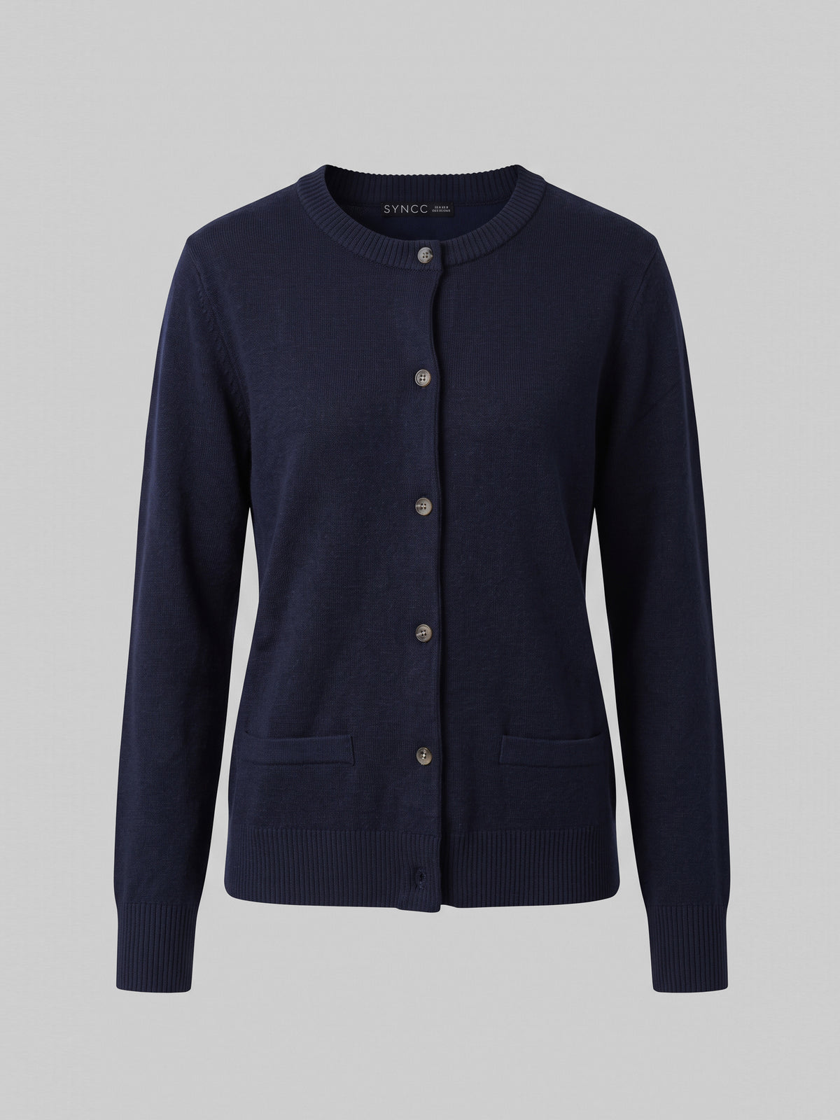 Navy Classic Crew-Neck Cardigan