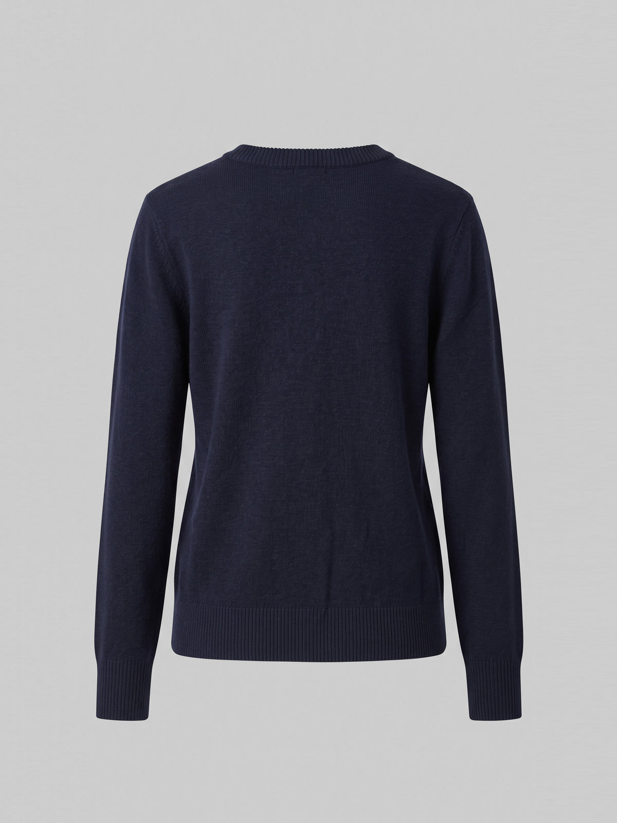 Navy Classic Crew-Neck Cardigan