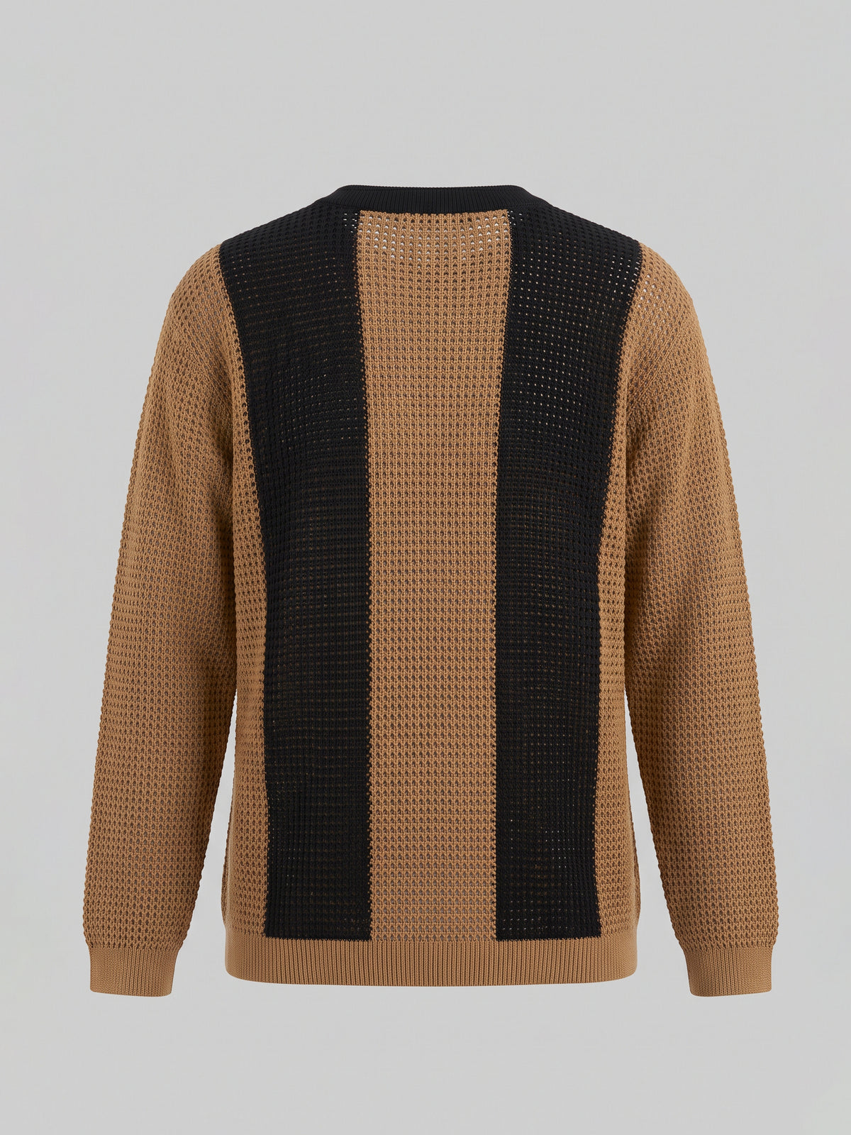 Colorblock Long-Sleeve Knit Sweater