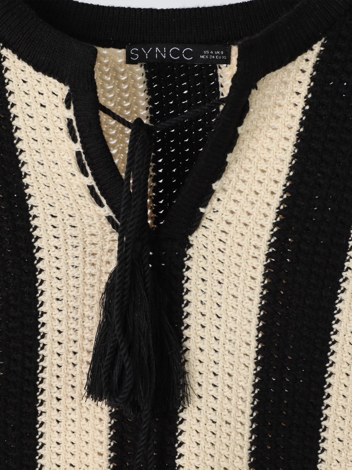 The Zebra Stripe Lace-Up Pullover