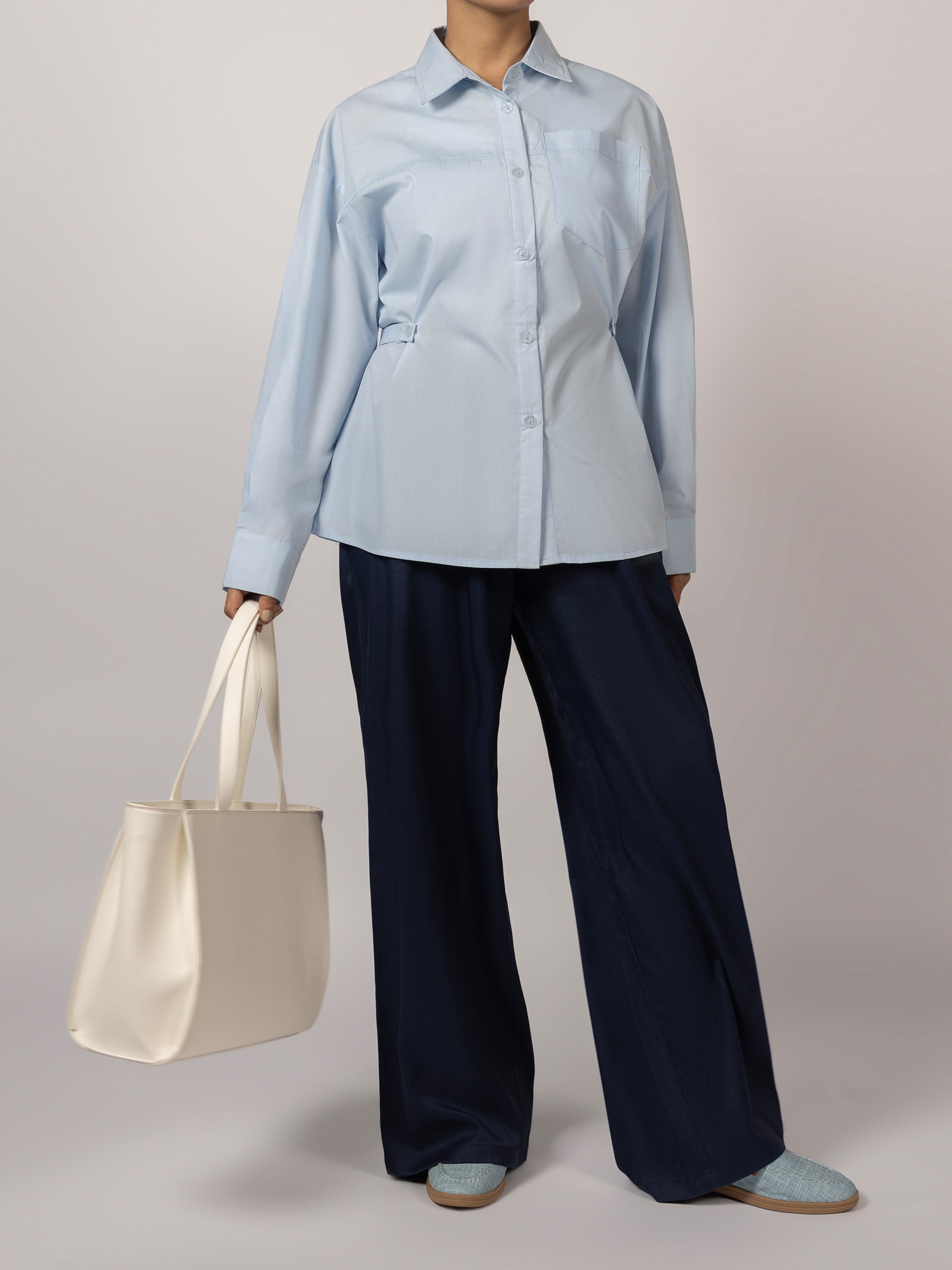 Blue Hourglass Button-Down
