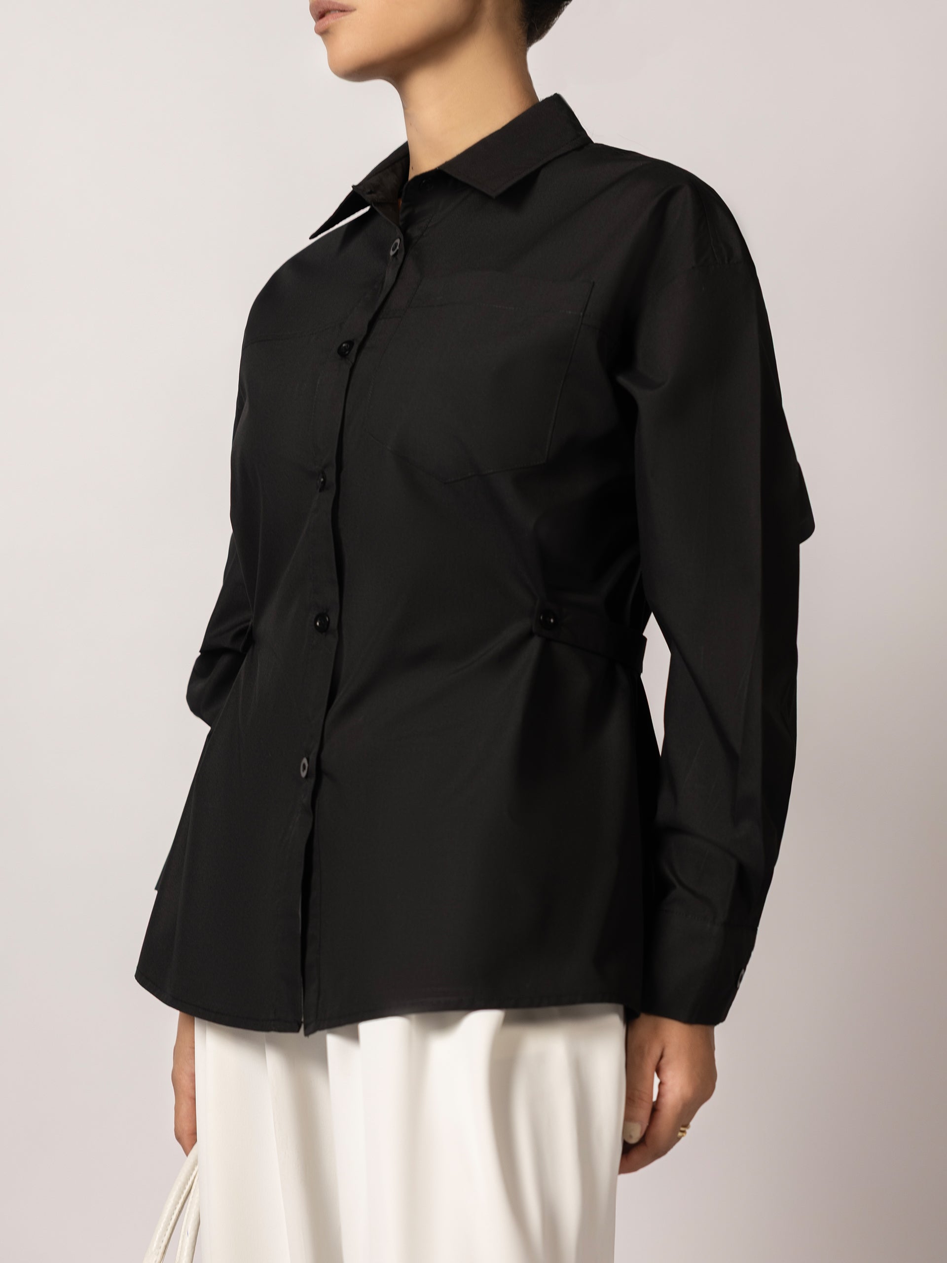 Black Hourglass Button-Down
