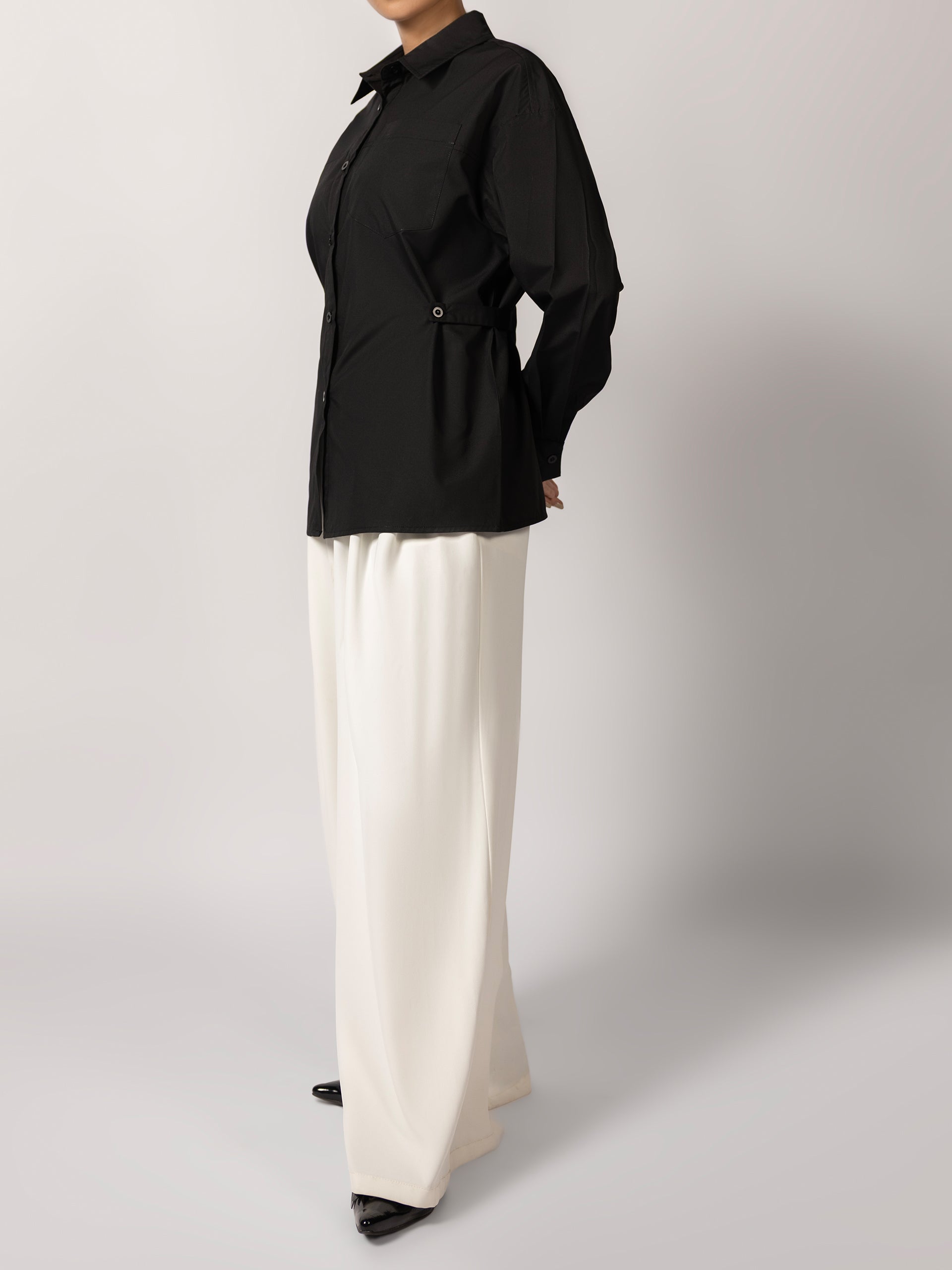 Black Hourglass Button-Down