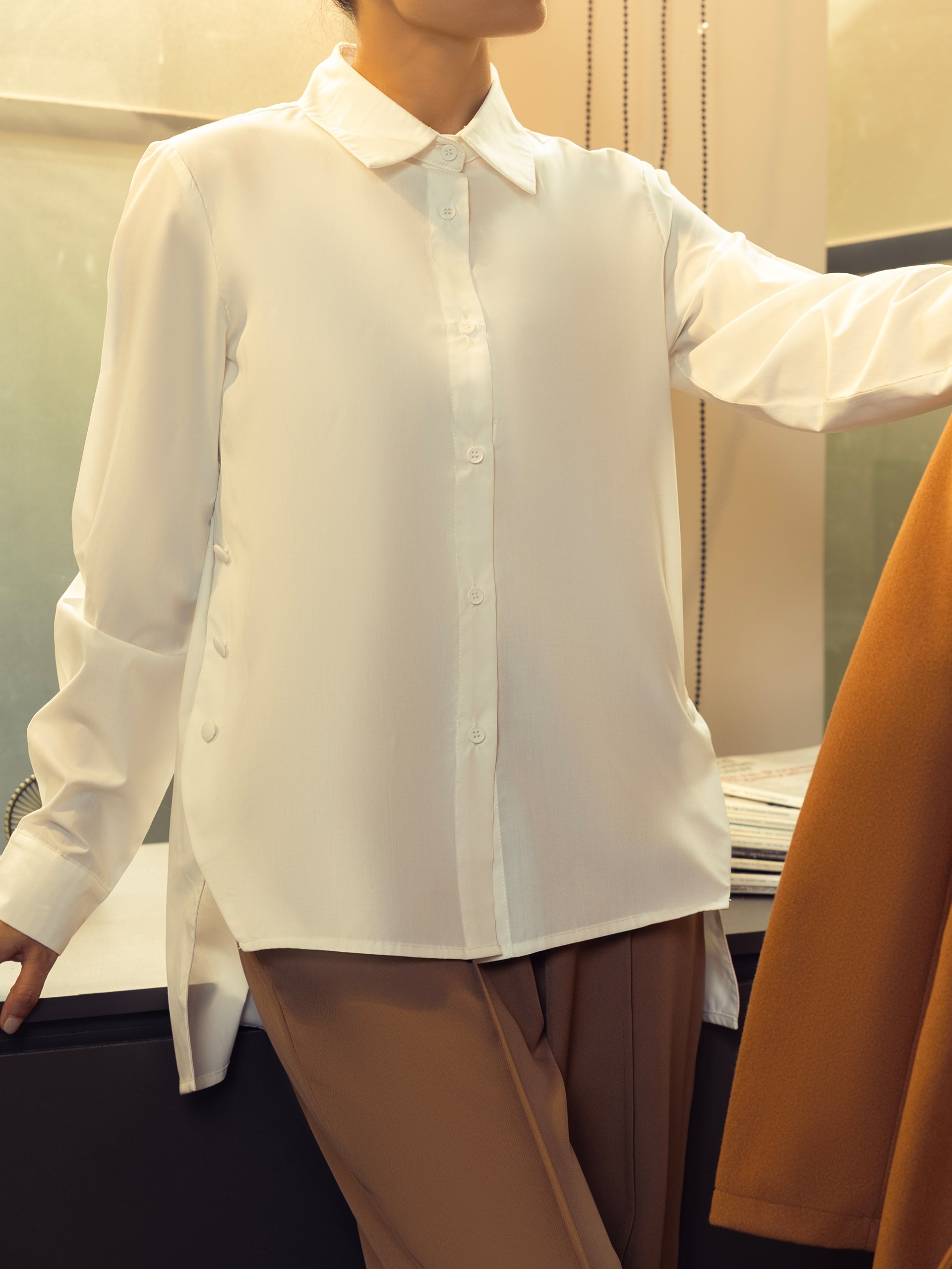 White Button-Down Shirt