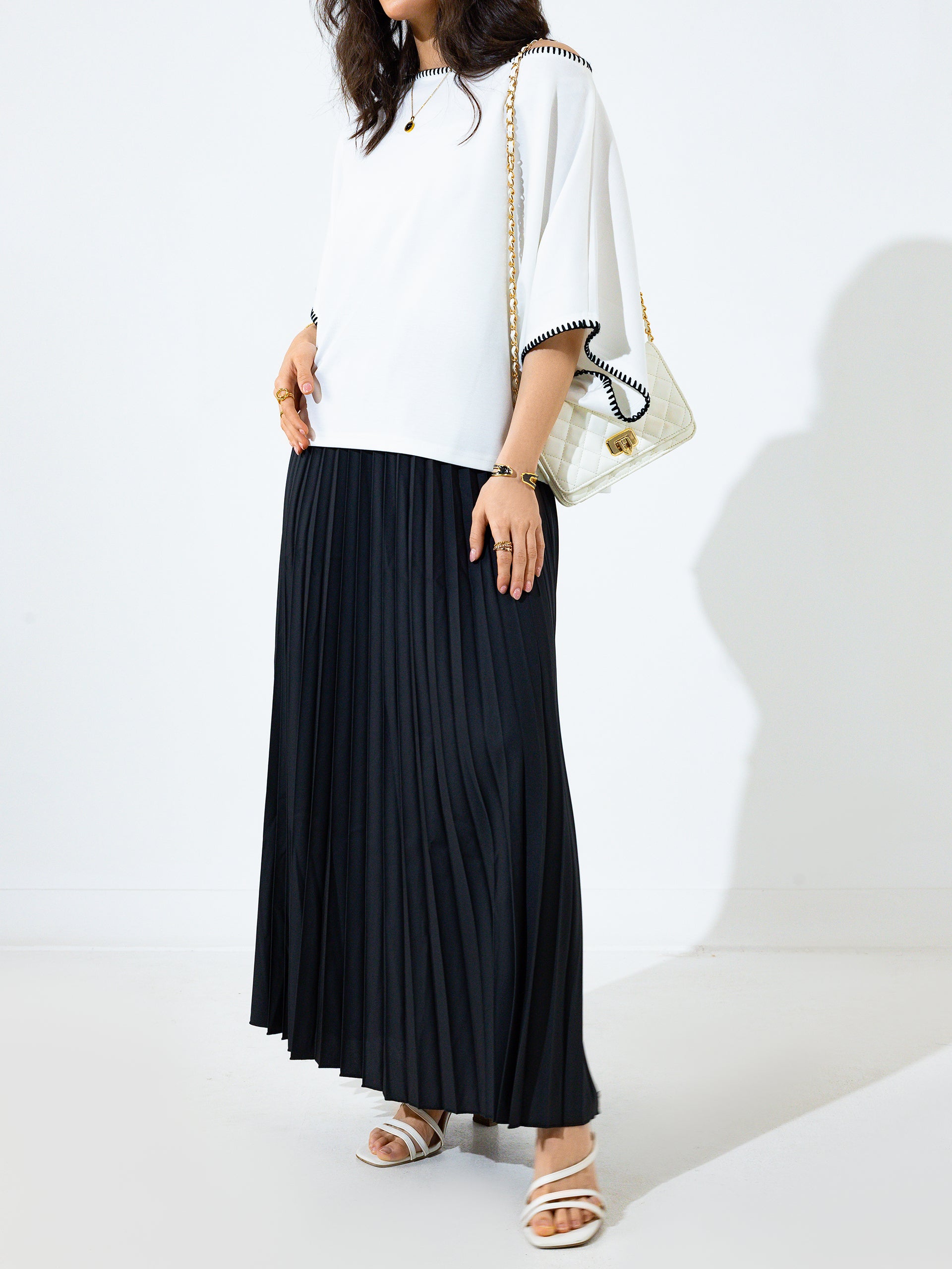 Contrast Blanket Stitch Top
