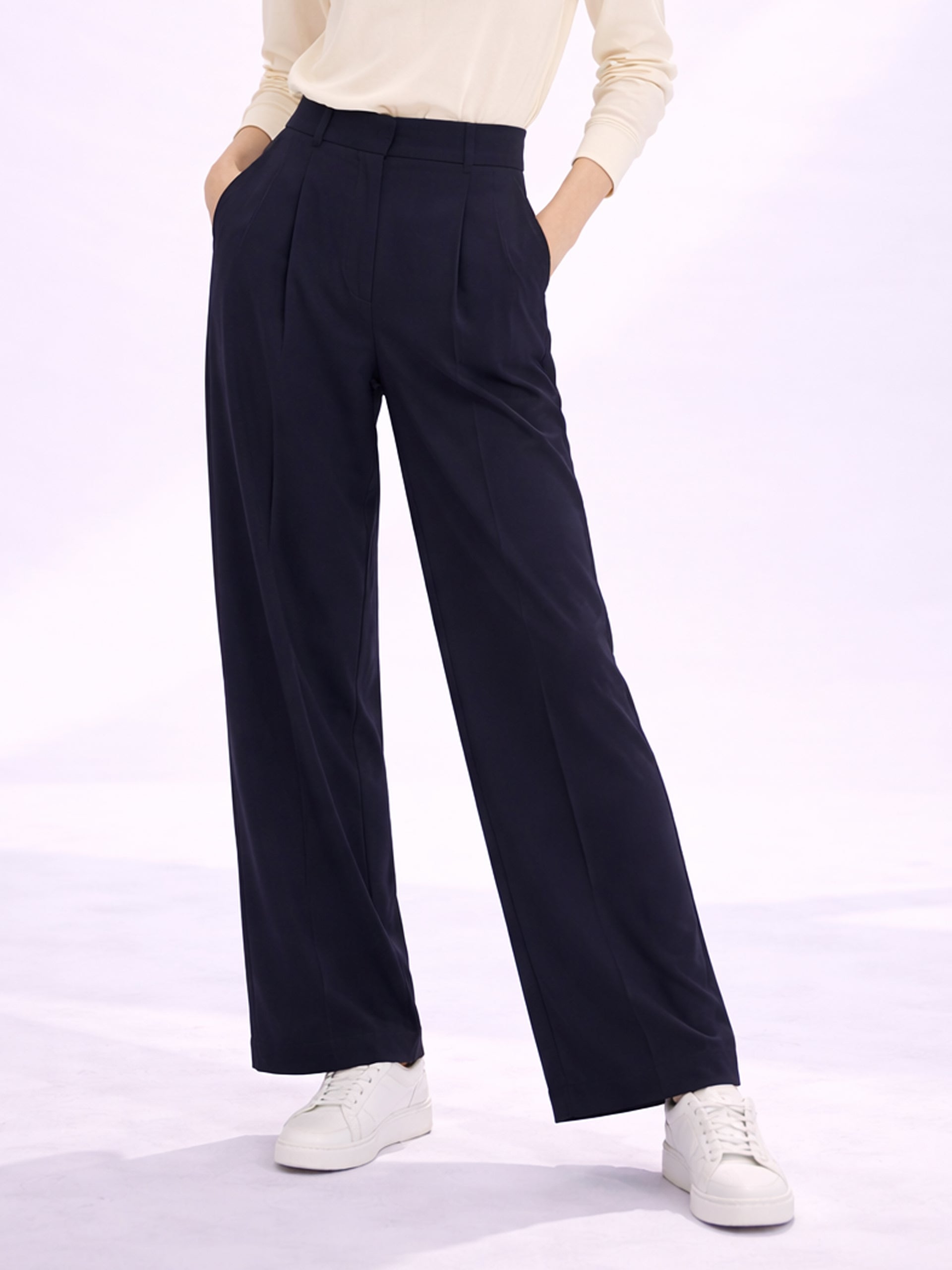 Navy Wide Trousers