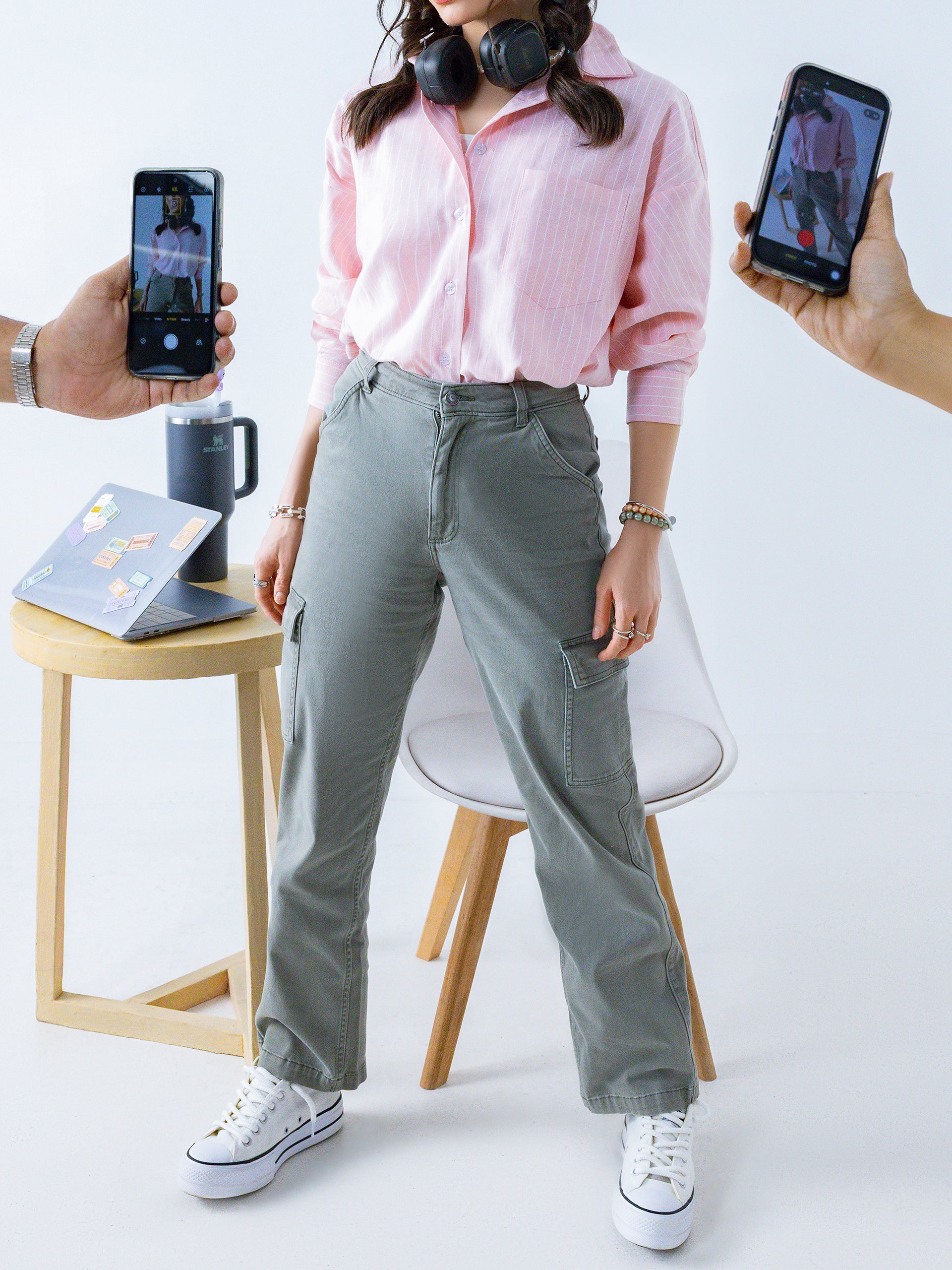 Pinstripe Relaxed Button-Down