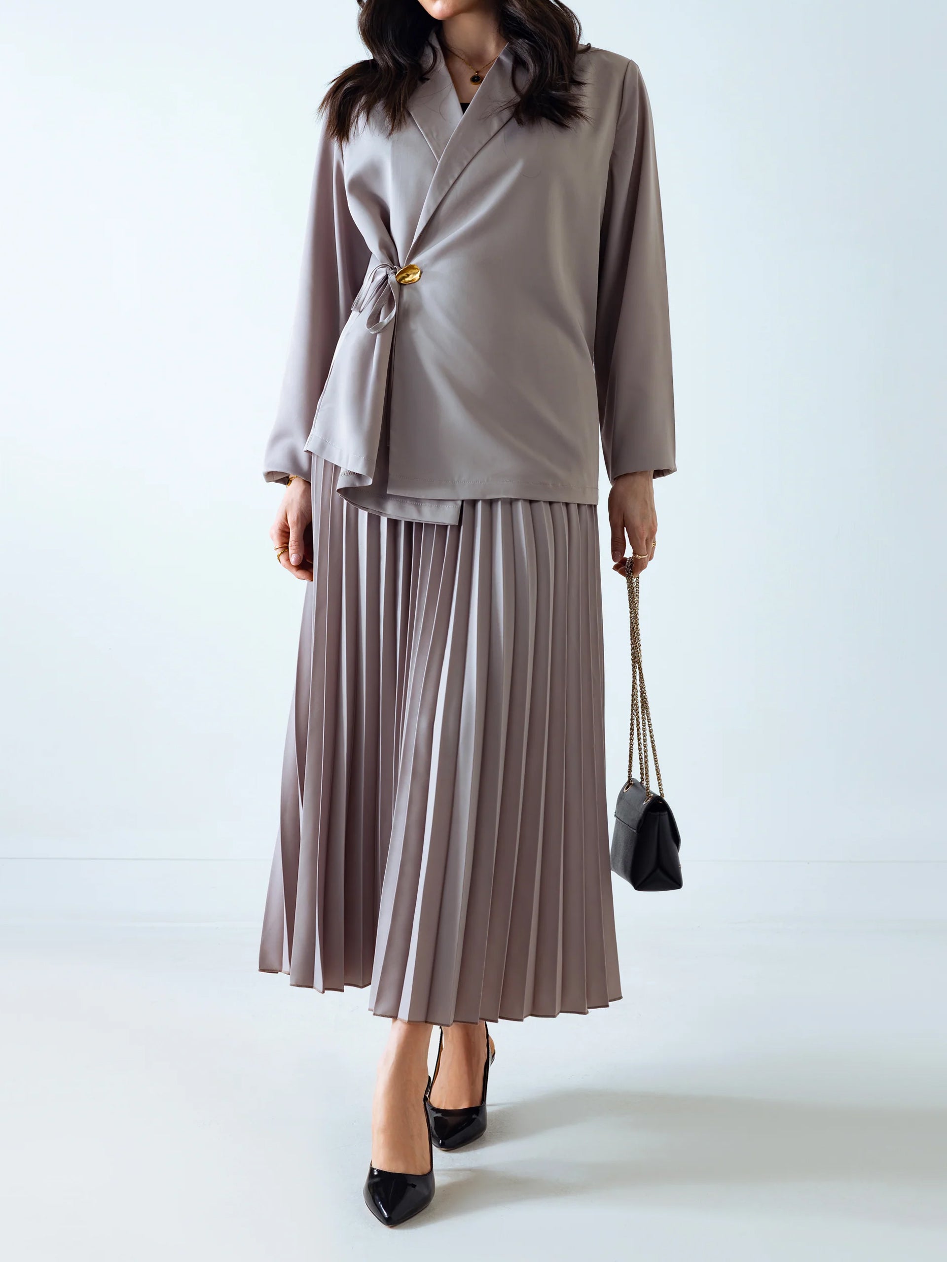 Beige Wrap Blazer