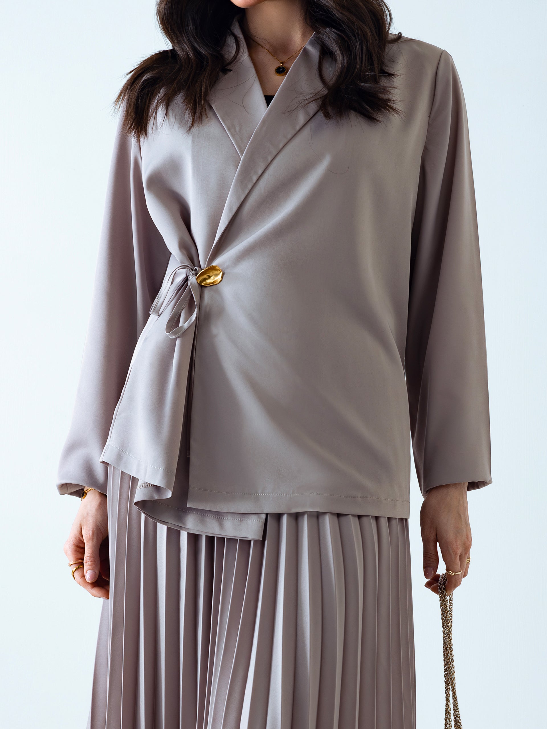 Beige Wrap Blazer