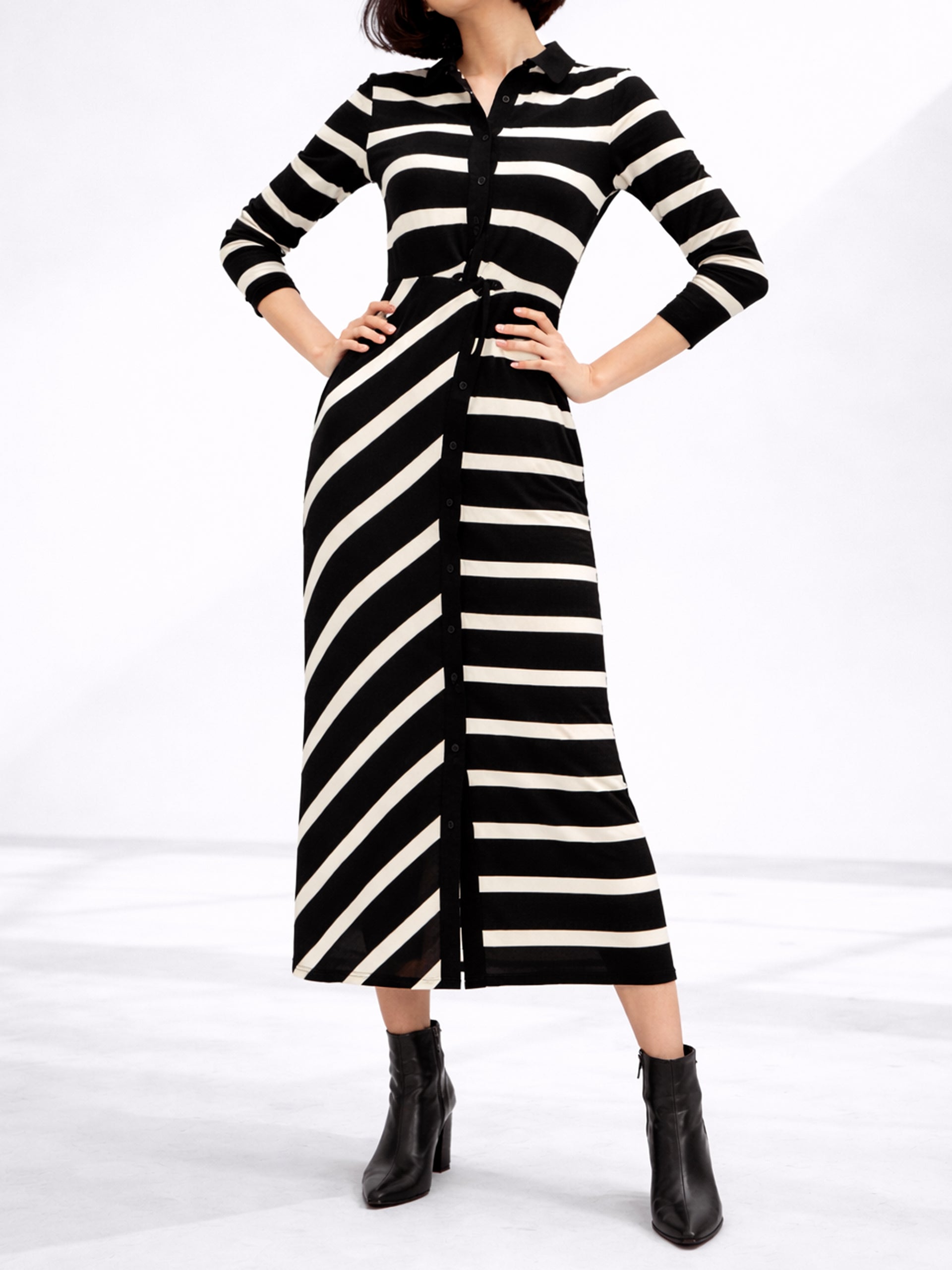 Asymmetrical Button Through Dress