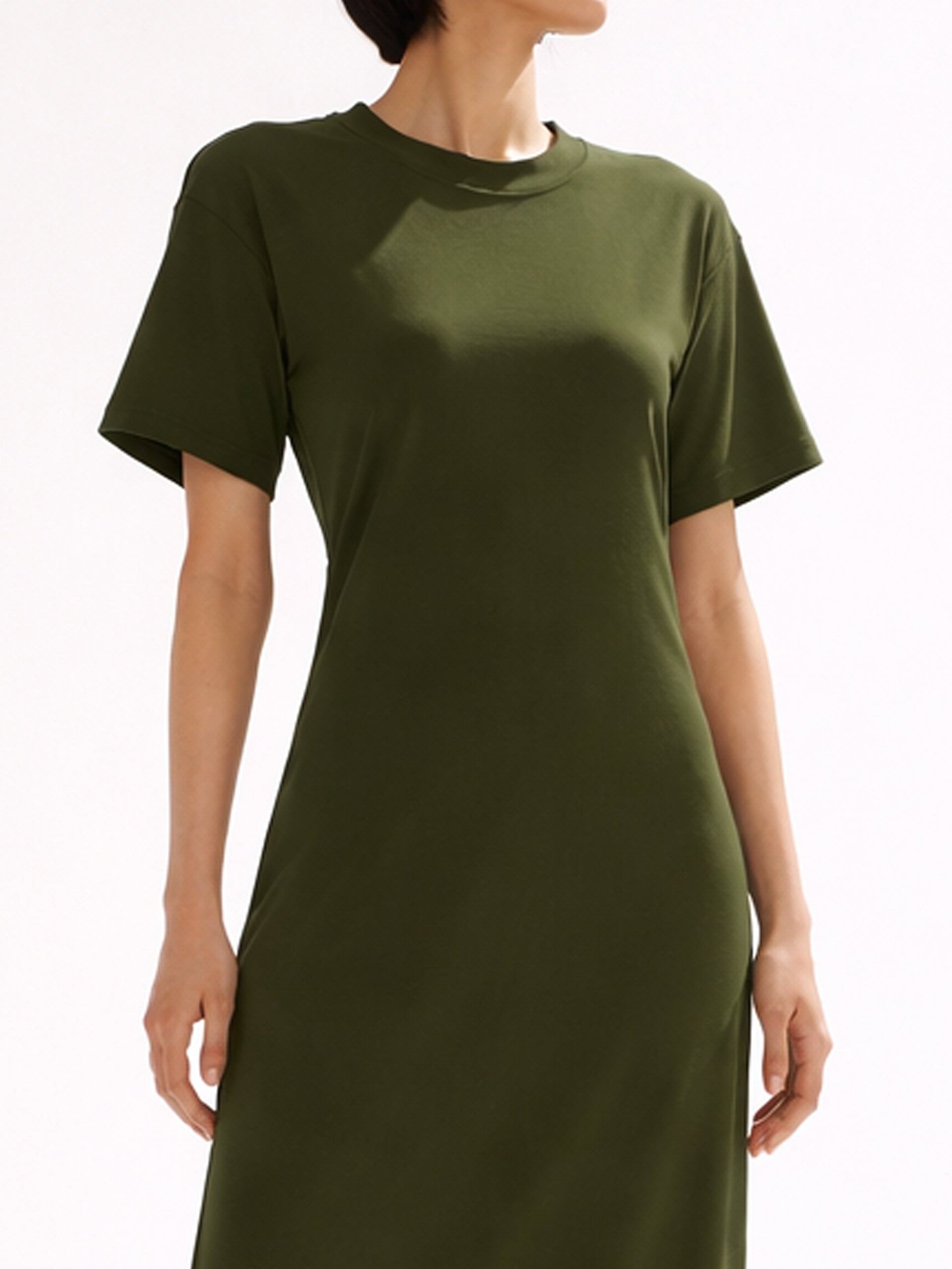 olive green t shirt dress outfit Olive green T-shirt dresses