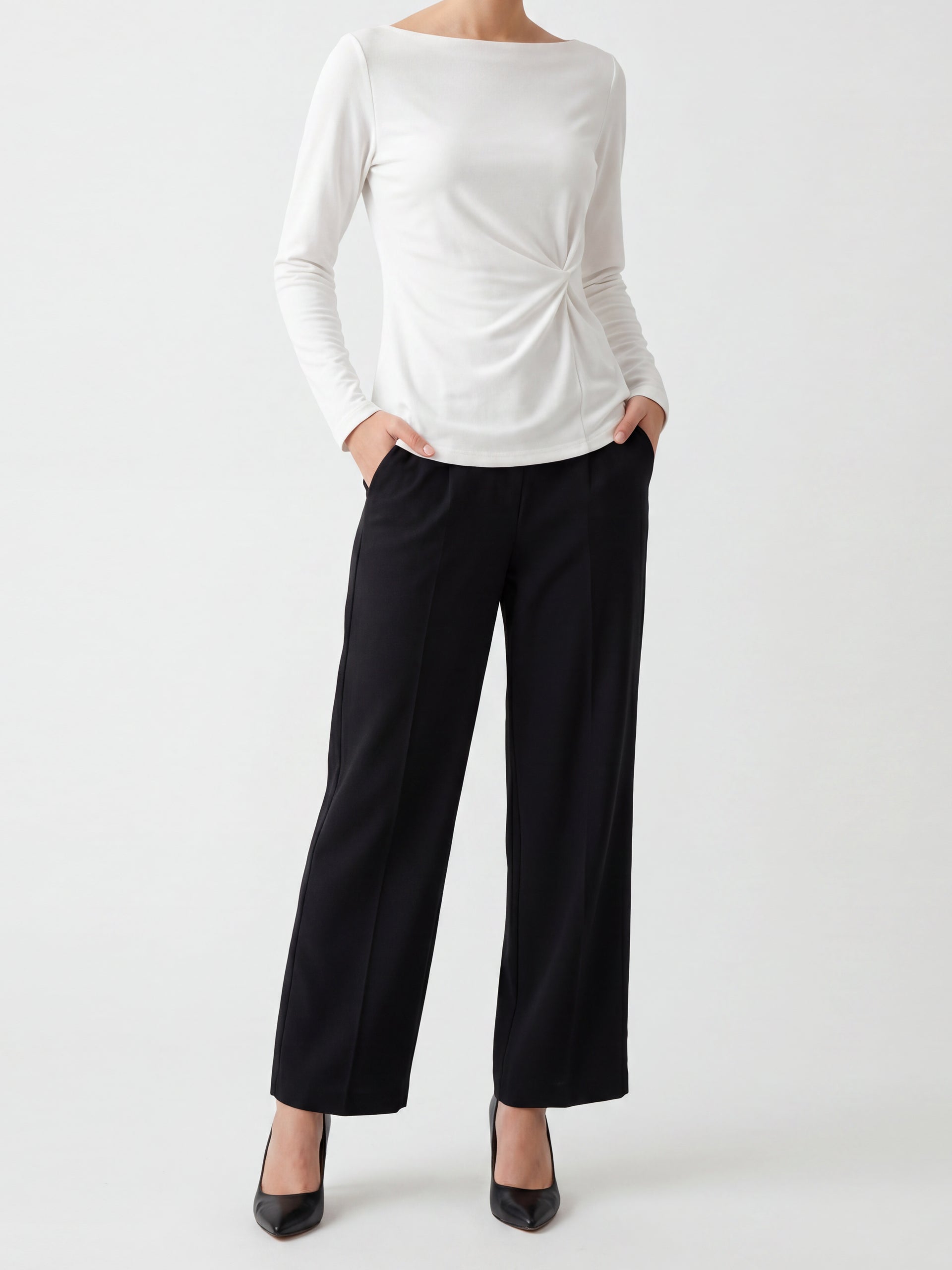 Black Straight Leg Trousers
