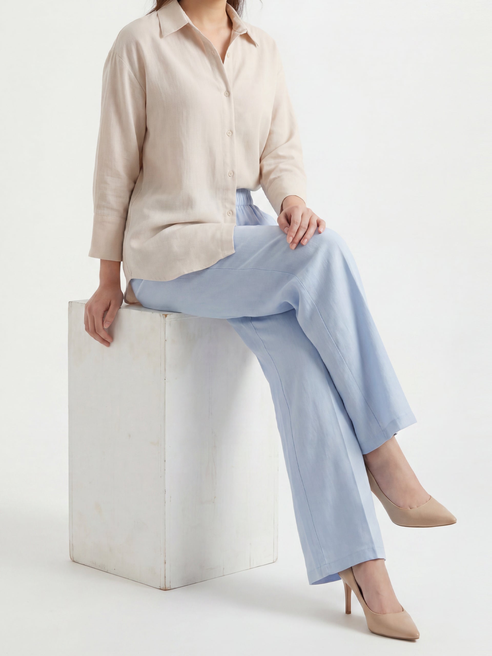 Light Blue High Waisted Trousers