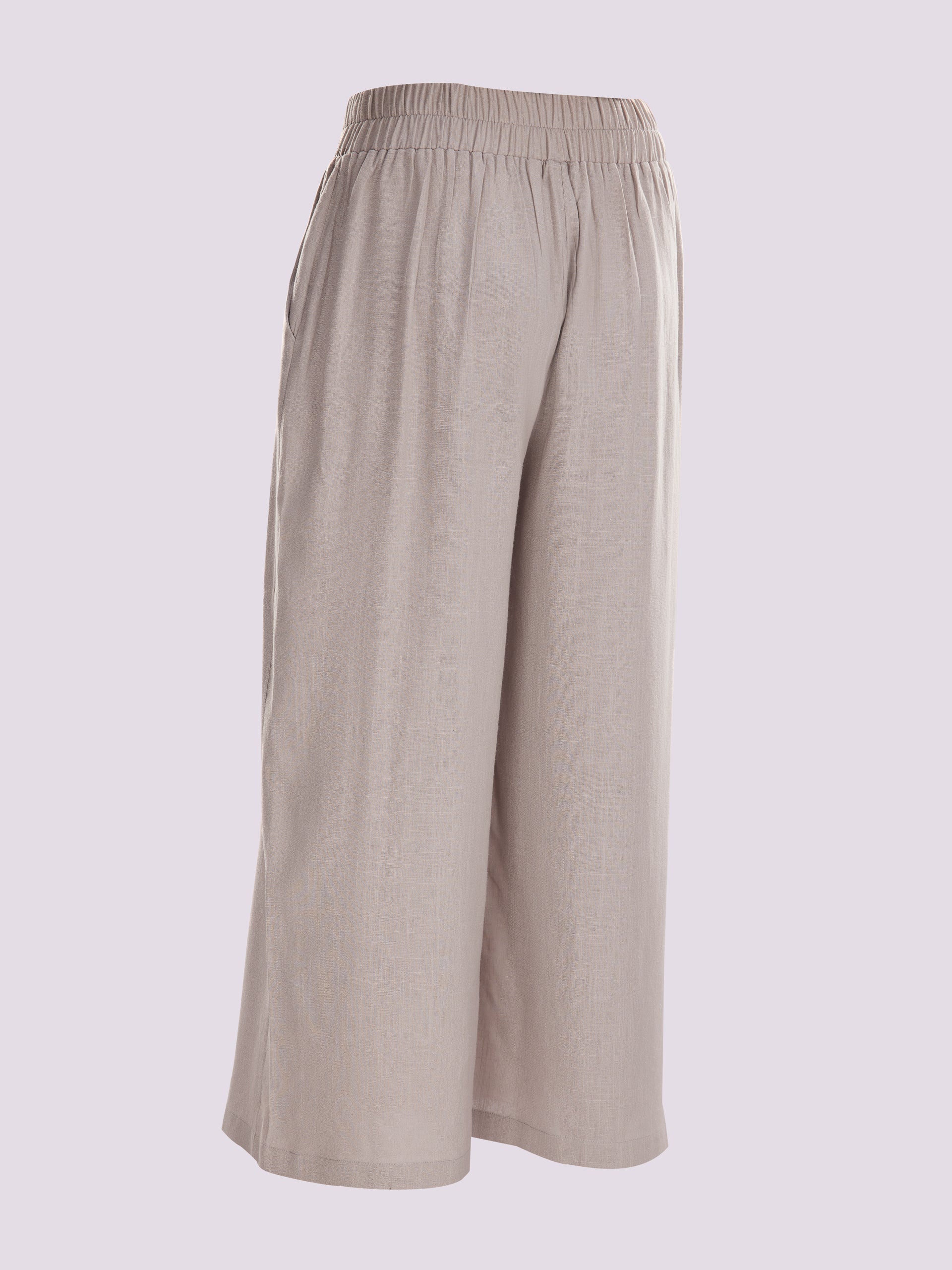 Light Grey Wide-Leg Trousers