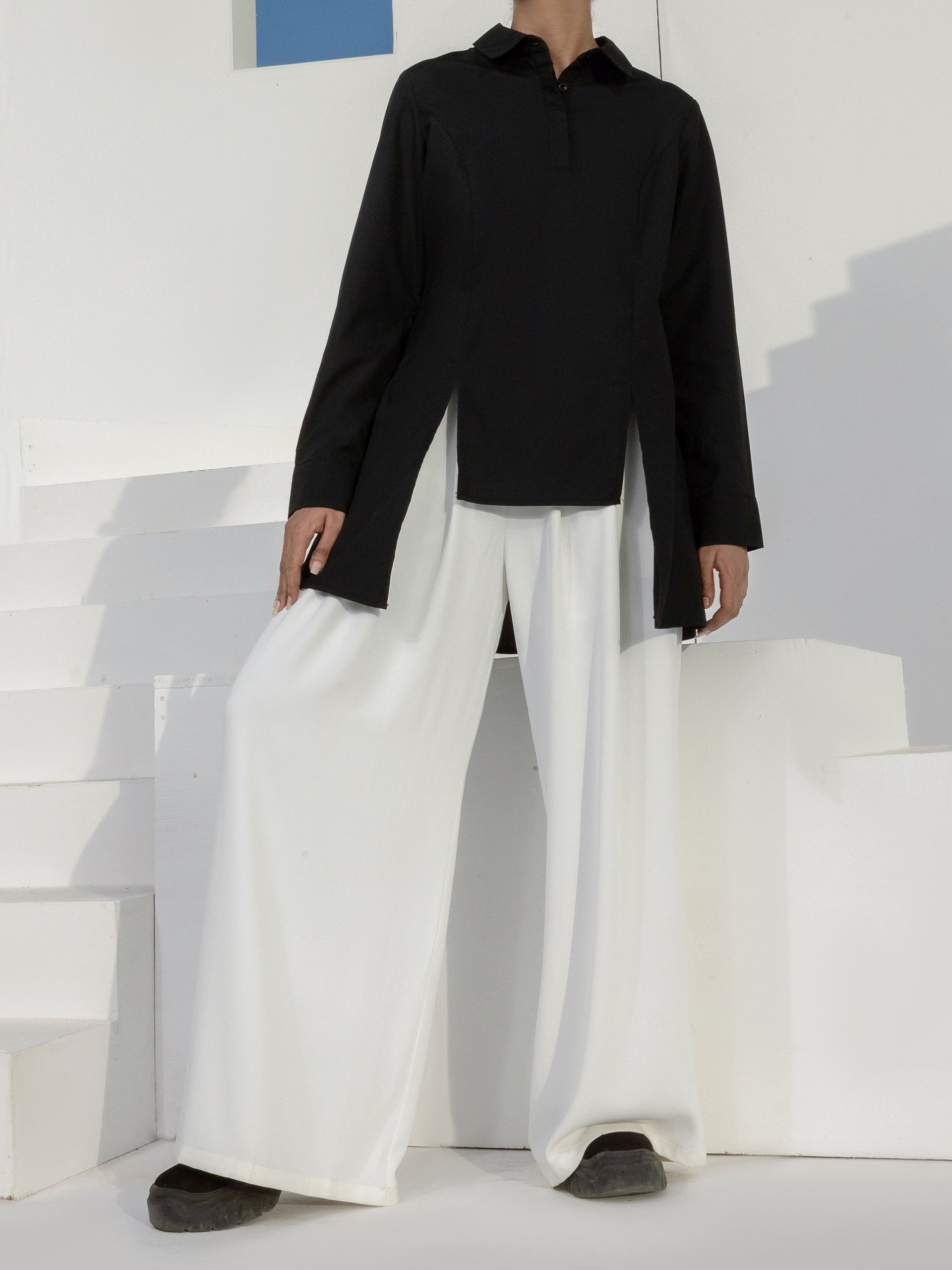 Off White Wide Leg Trousers