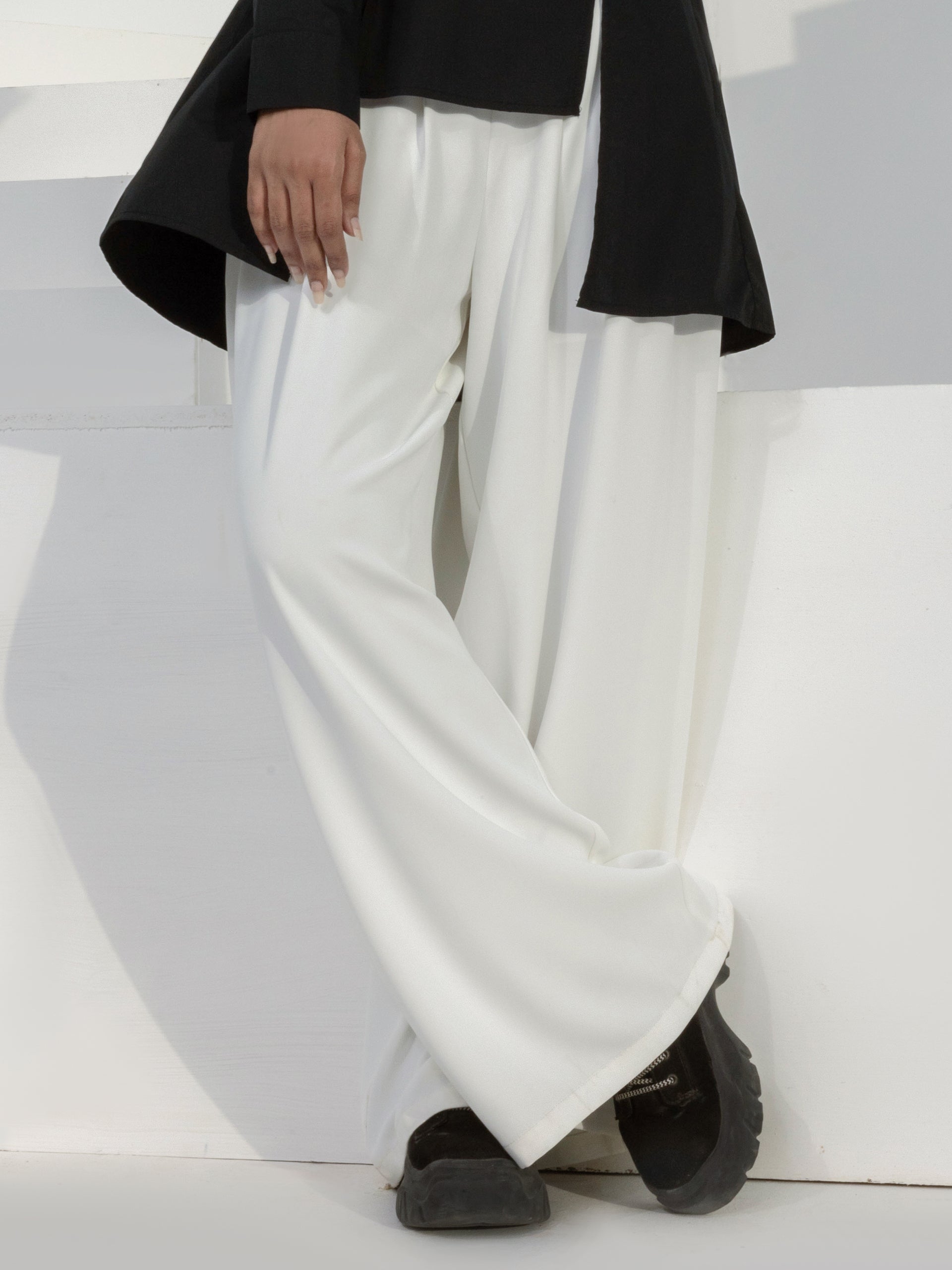 Off White Wide Leg Trousers