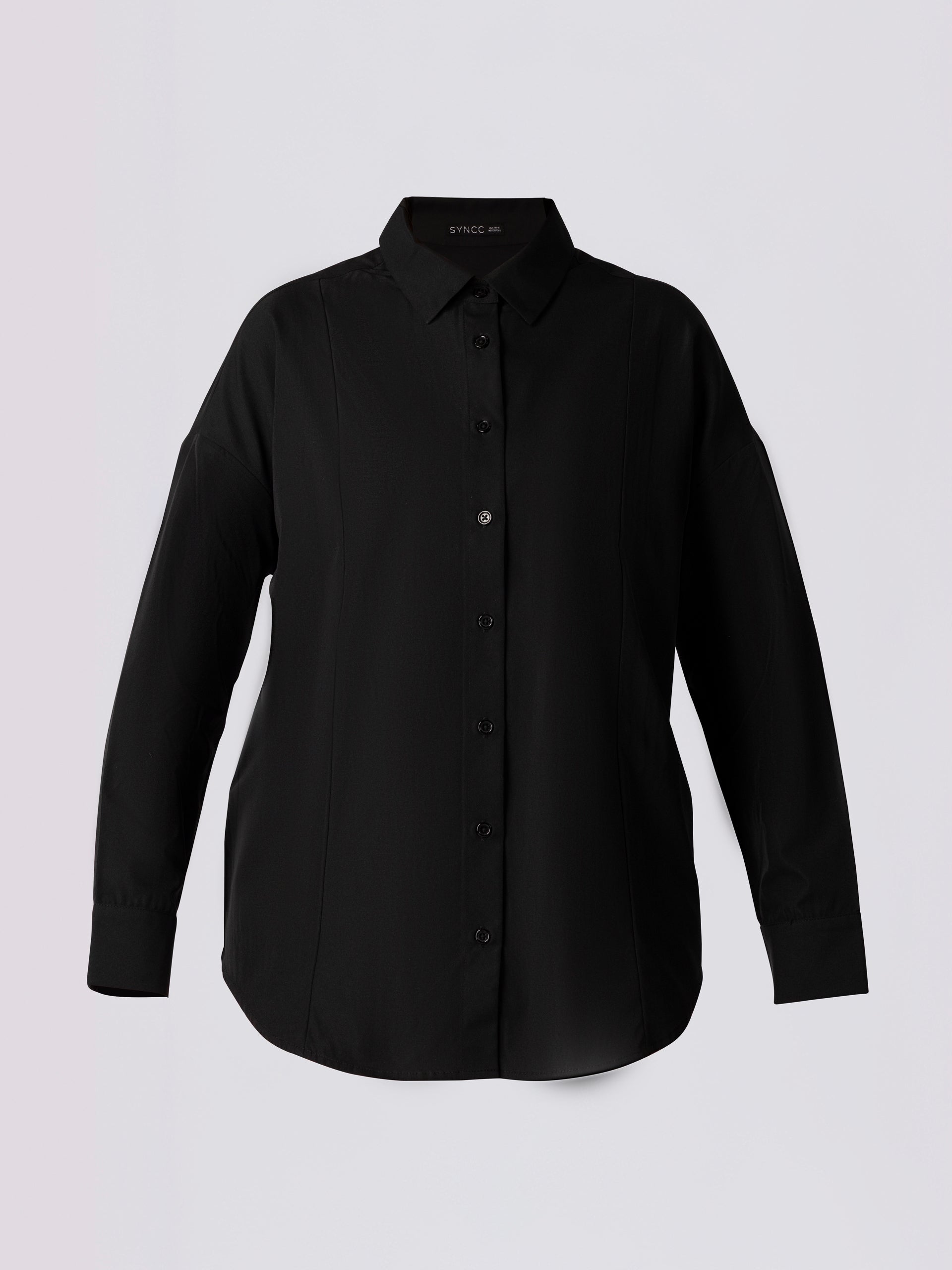 Women's Black Lace-Up Back Blouse - women's Short Shirt | SYNCC
