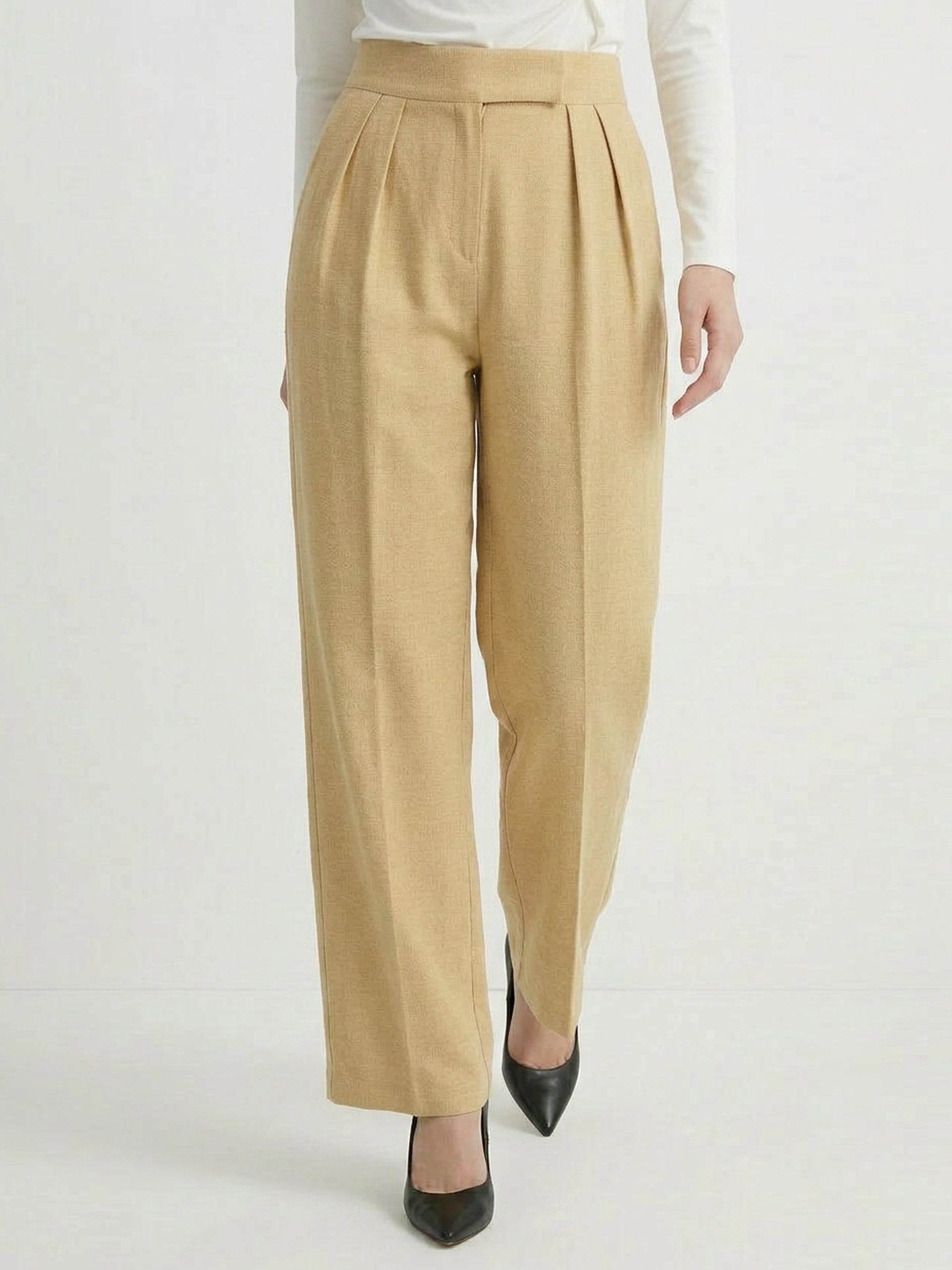 Camel Wide-Leg Pants