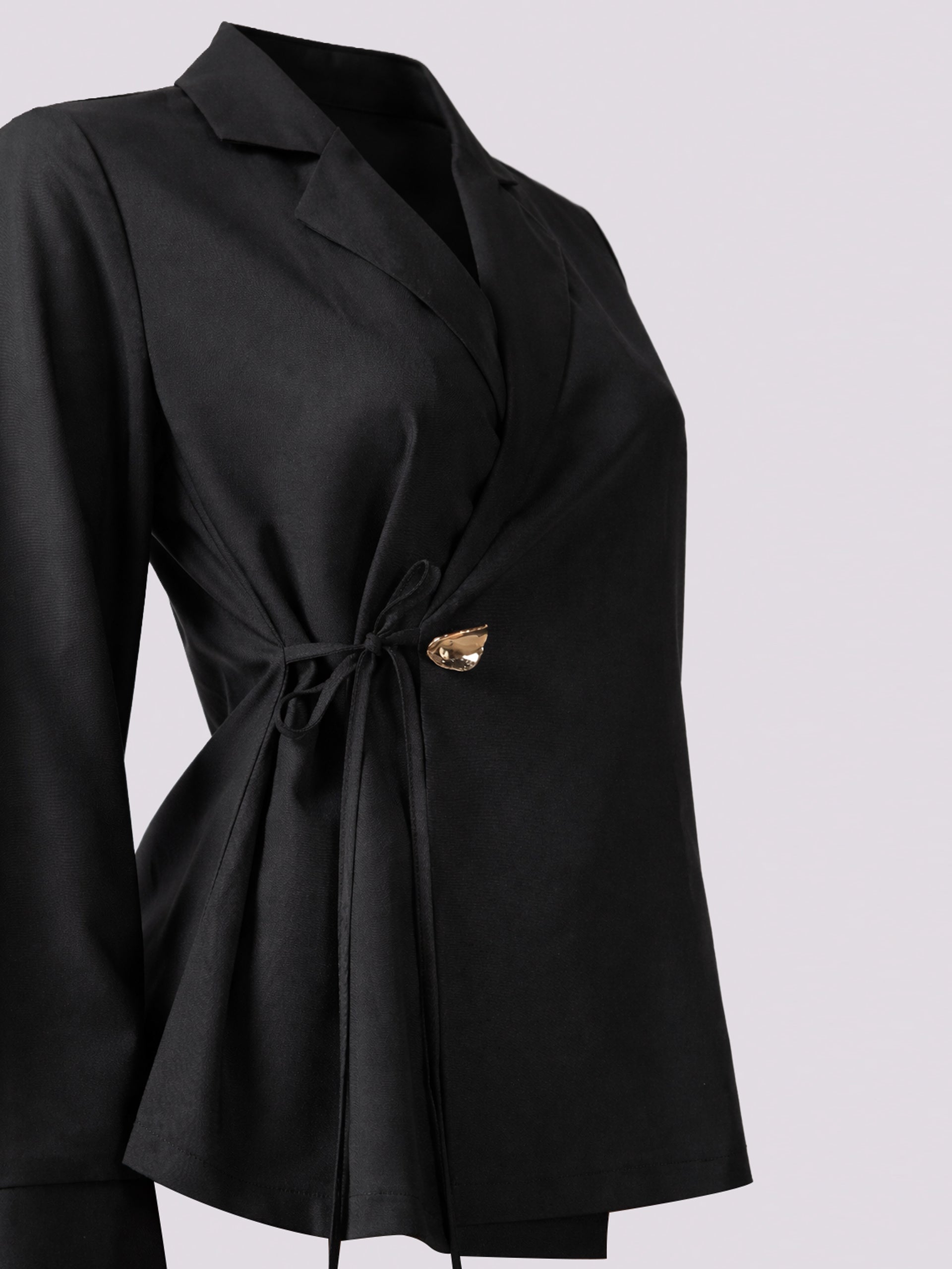 Black Overlap Blazer