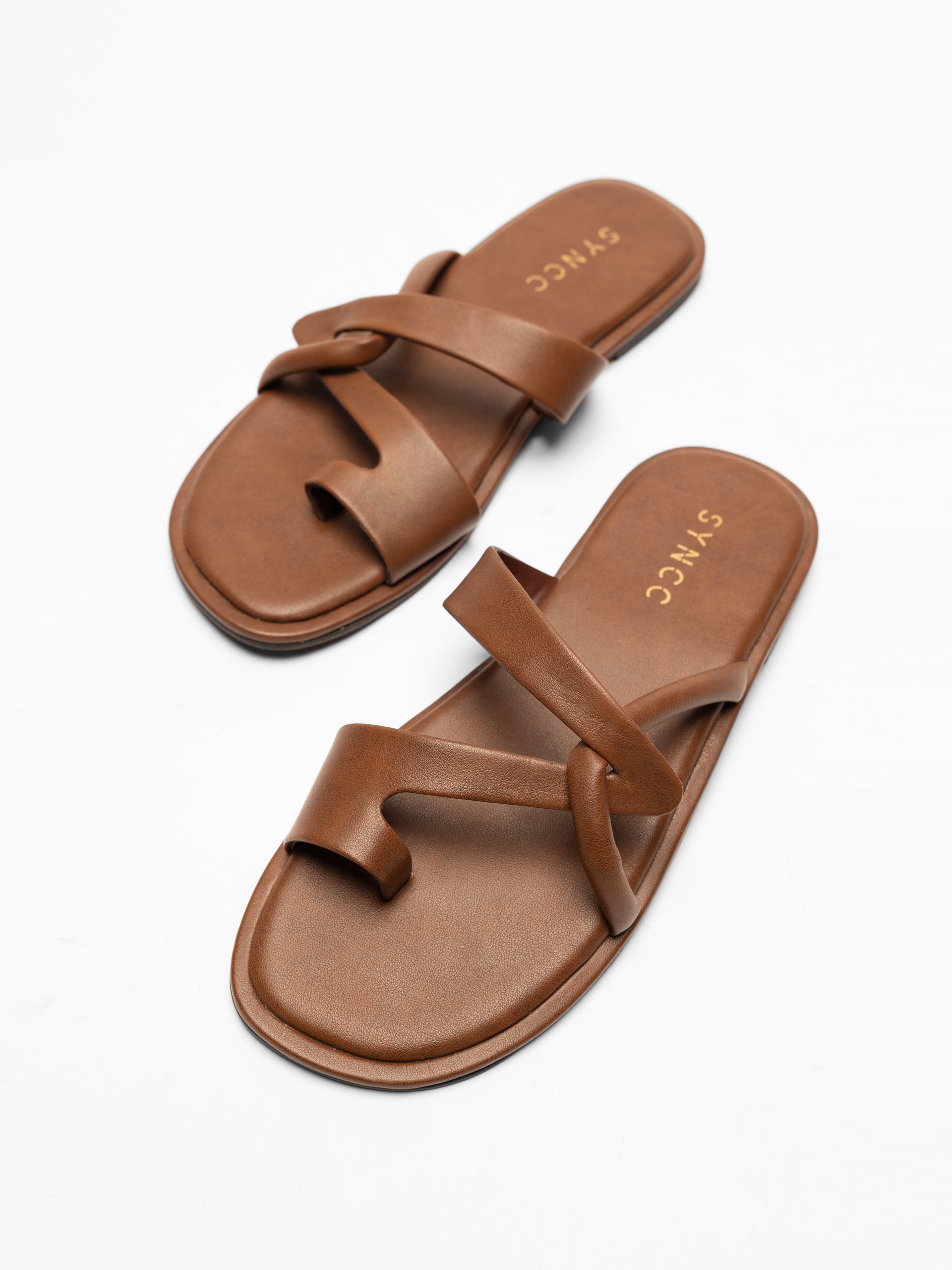 Women's Brown Formal Slides - women's Footwear | SYNCC