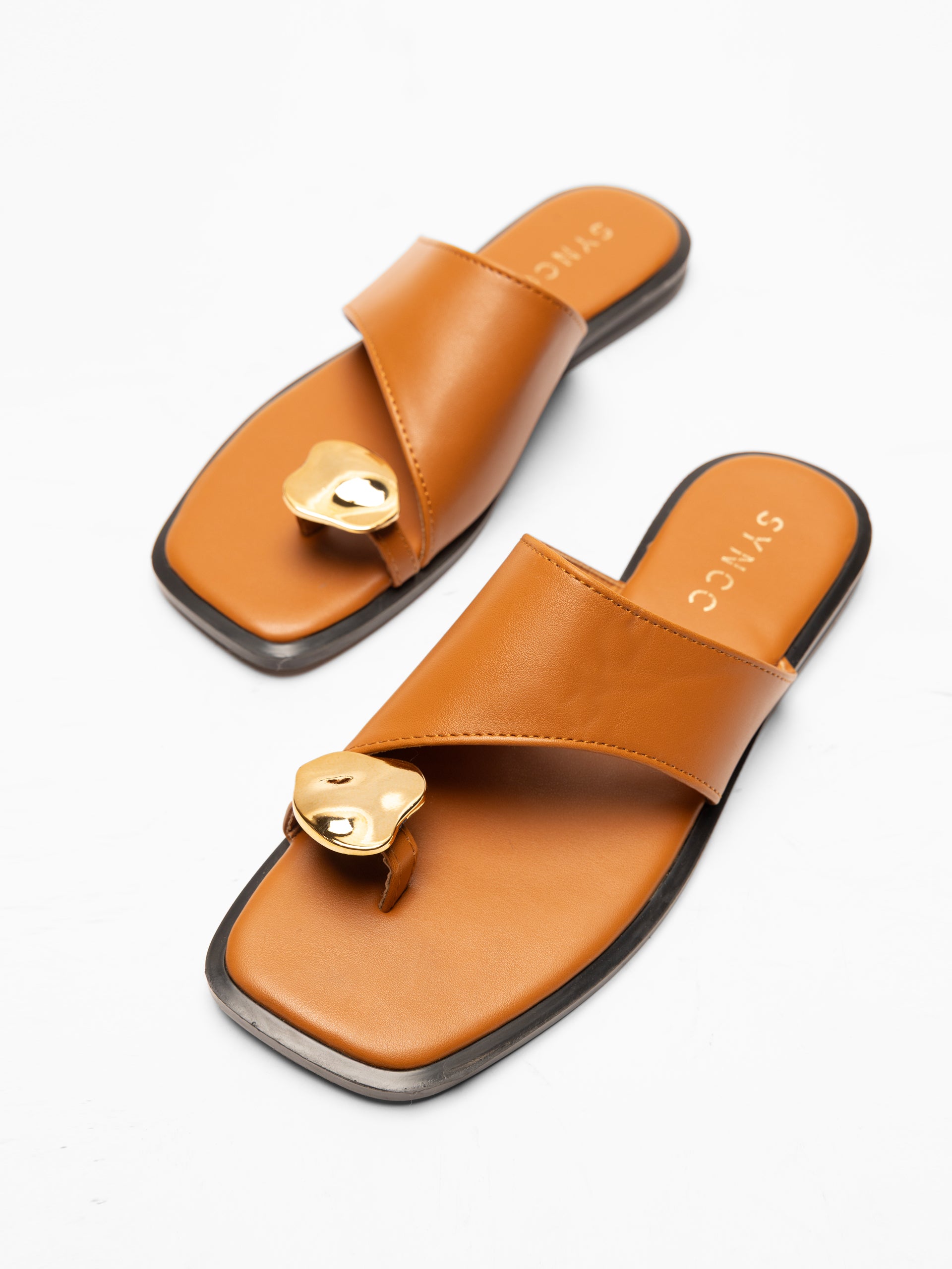 Women's Brown Casual Slides - women's Footwear | SYNCC