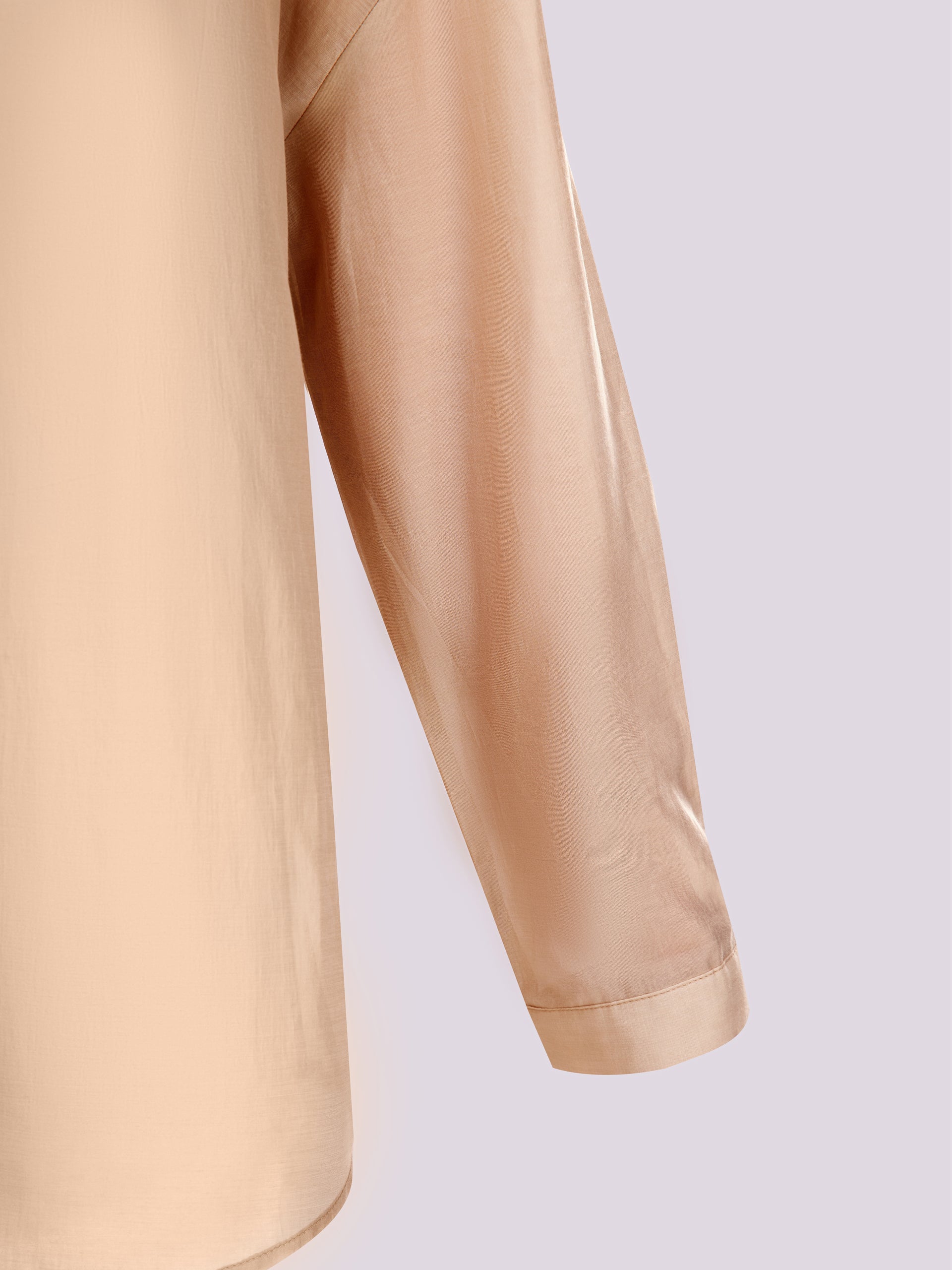 Beige Oversized Sheer Button Down Shirt