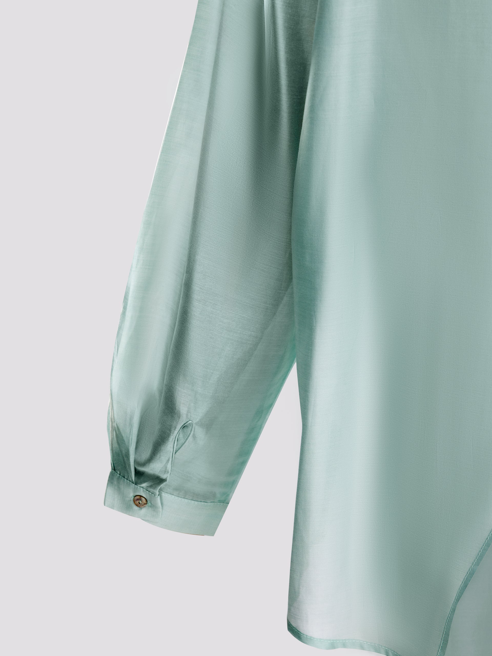 Light Blue Oversized Sheer Button Down Shirt