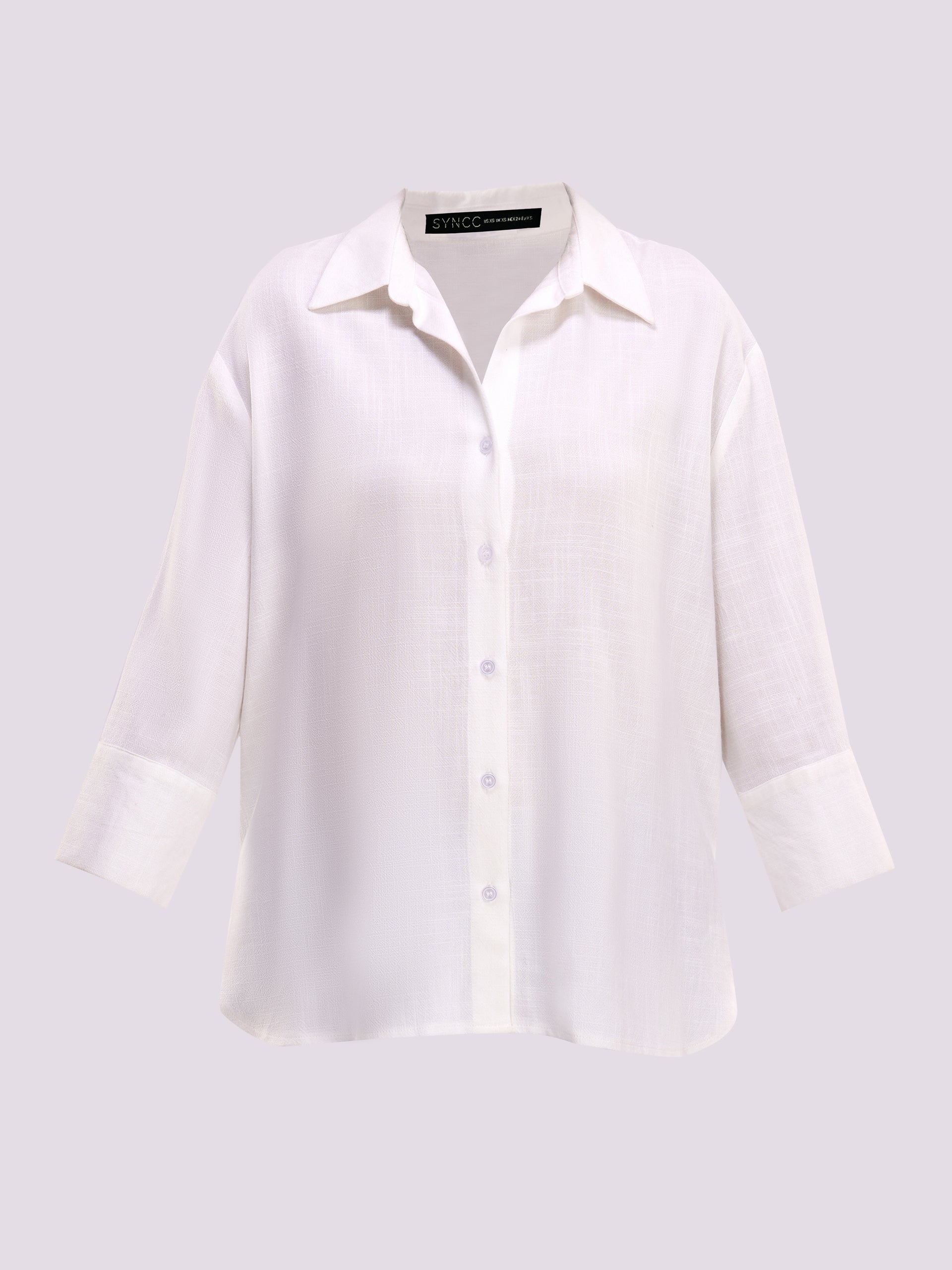 White Relaxed Fit Button-Down Shirt