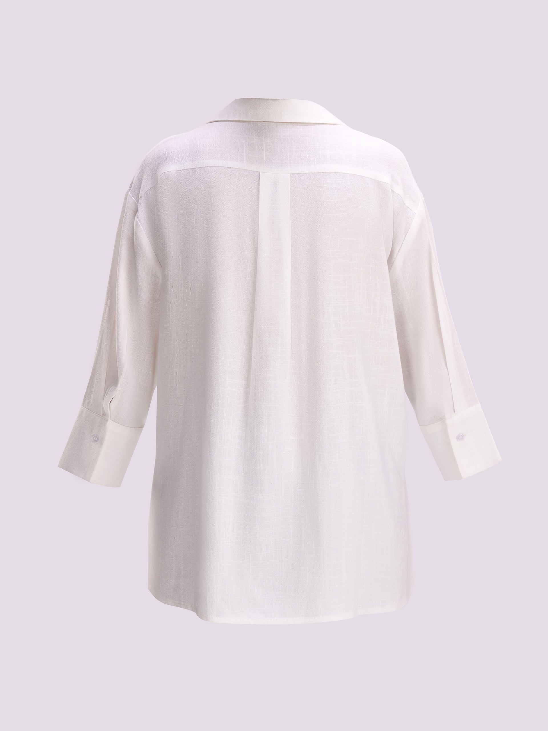 White Relaxed Fit Button-Down Shirt