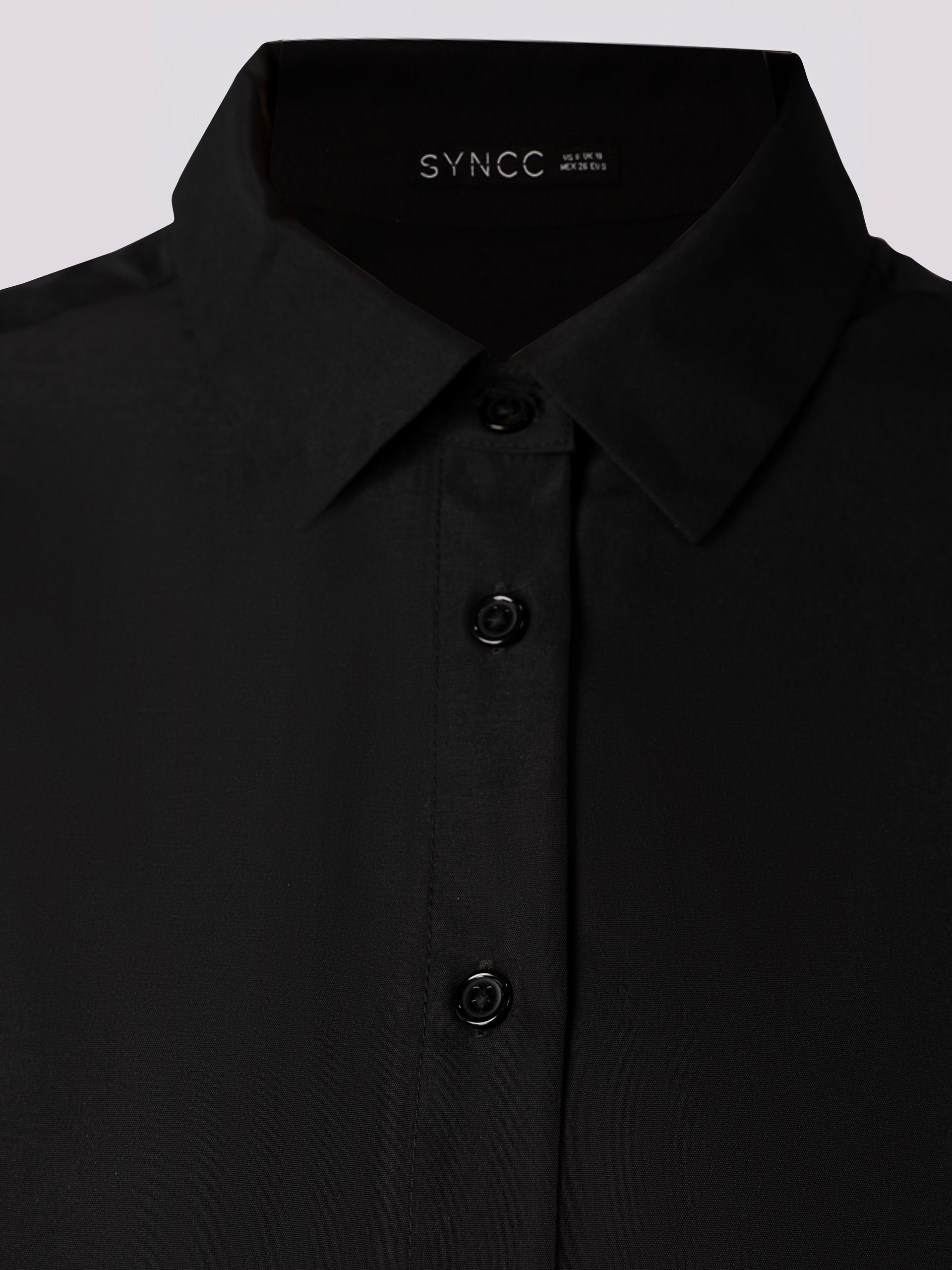 Black Lace-Up Back Blouse