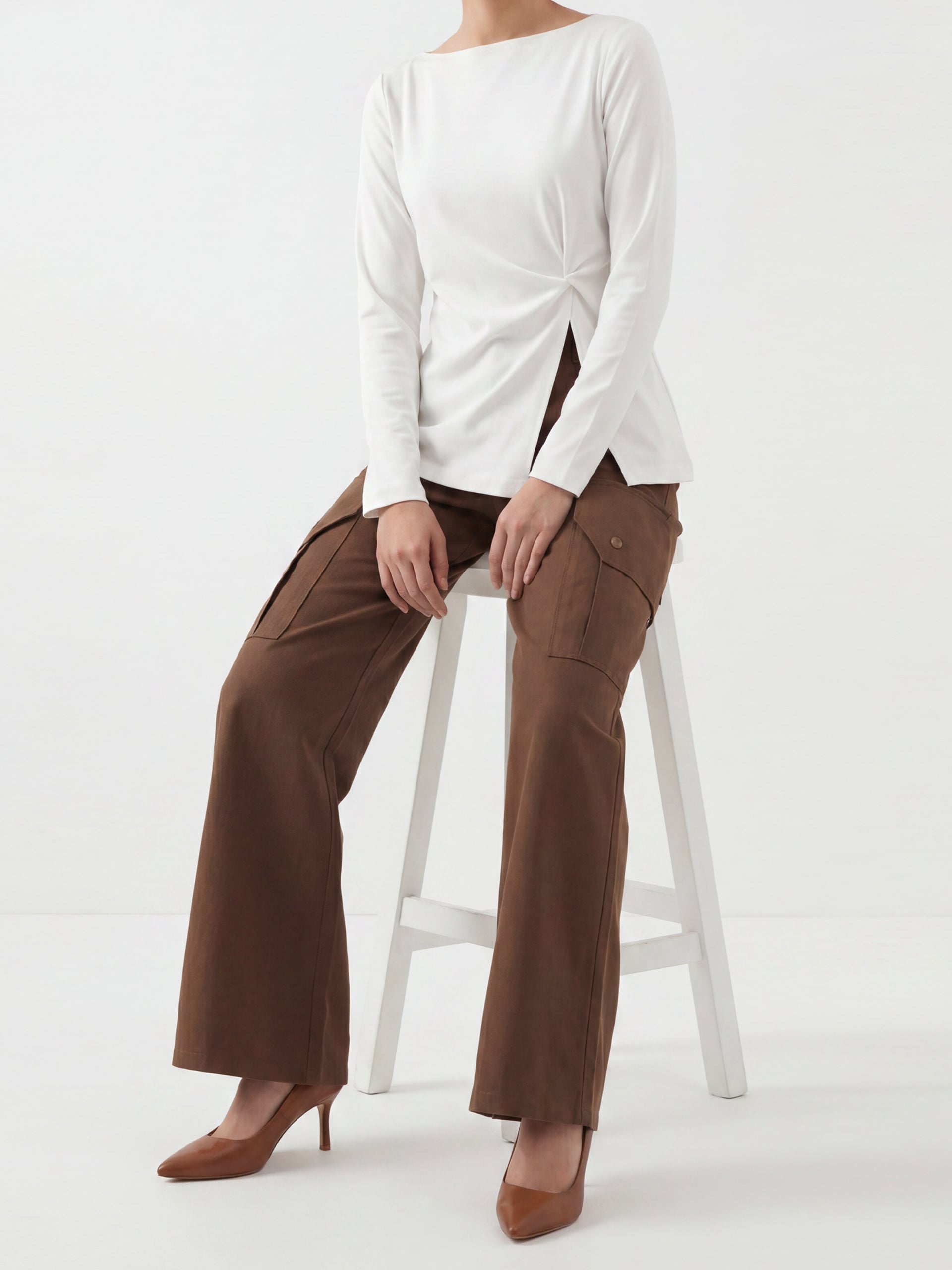 White Side-Twist Tee